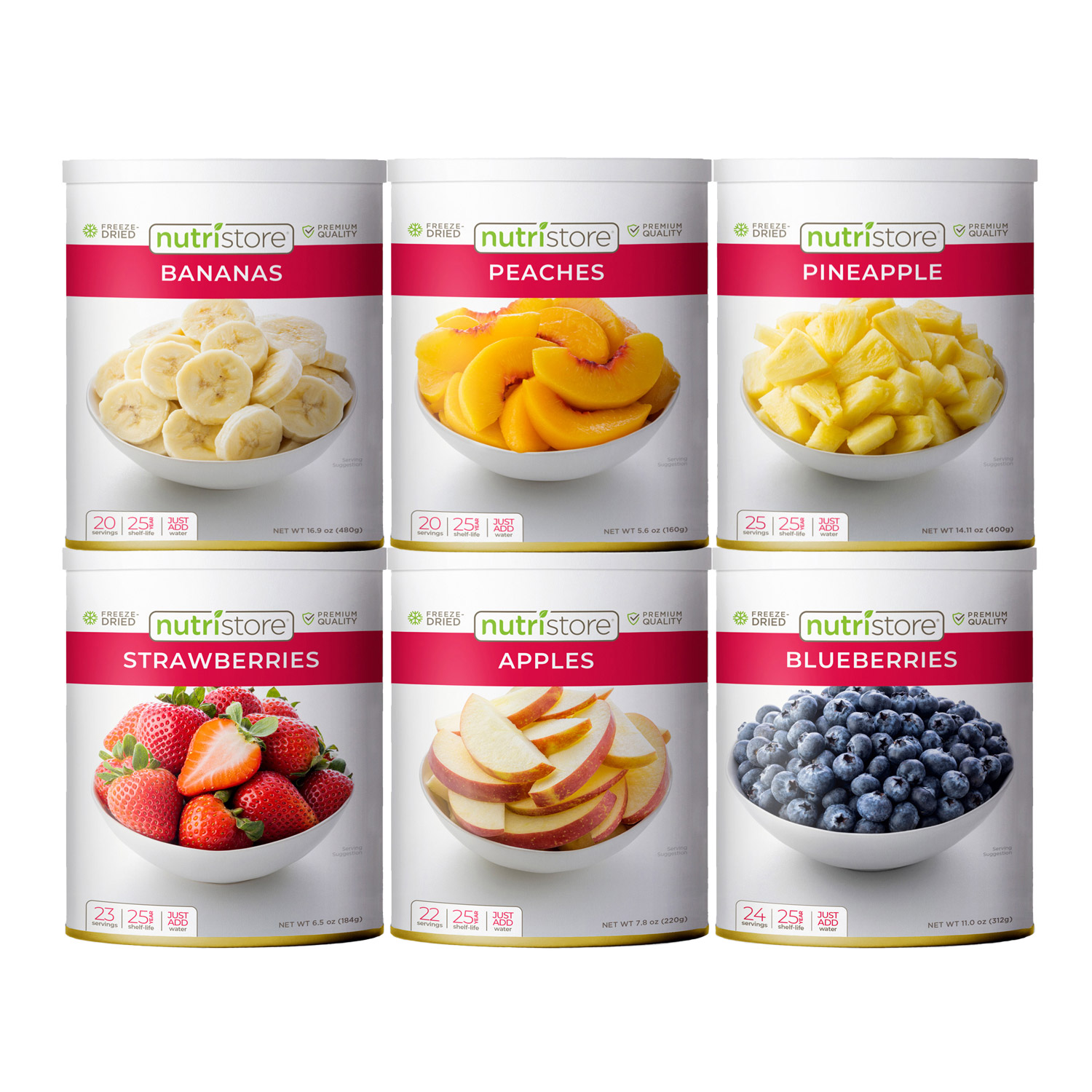 Nutristore Freeze Dried Fruit Combo, 6 Pack