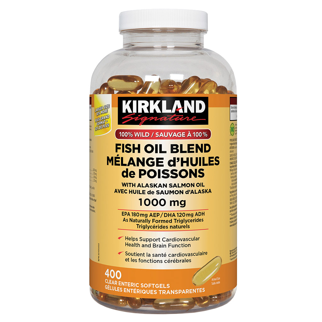 Kirkland Signature 100% Wild Fish Oil Blend, 400 Softgels