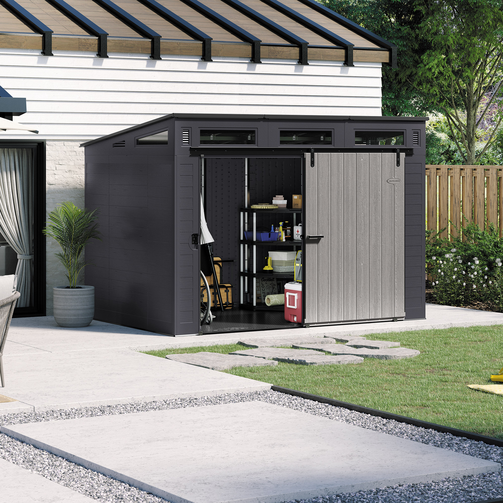 Suncast 10 ft. x 7 ft. Barndoor Shed | Costco