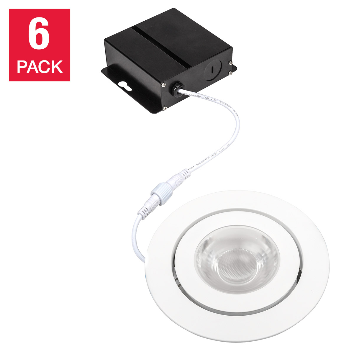 Luminus 10.16 cm (4 in.) Slim Panel with Separated Junction Box Gimbal, Dimmable, 6-pack