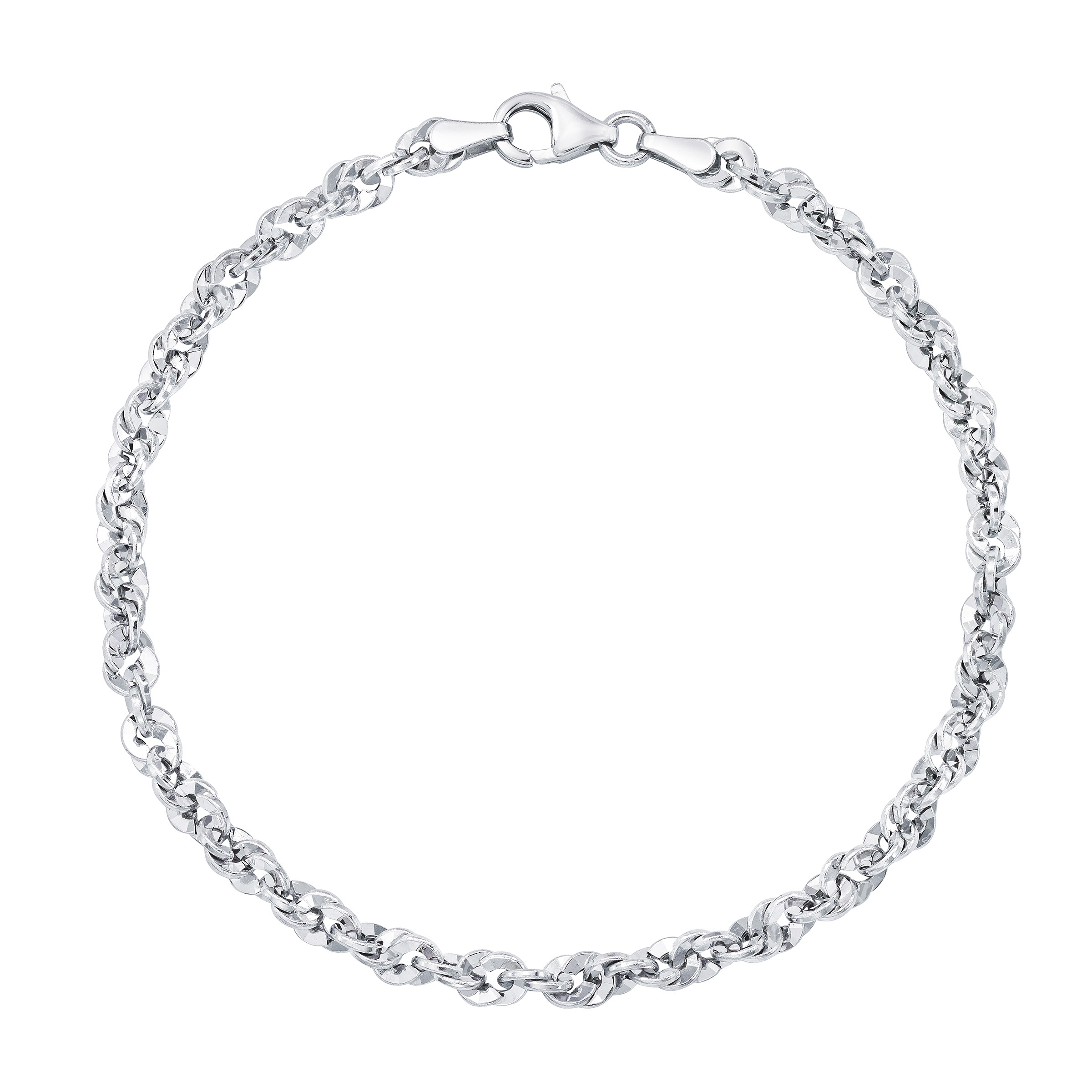 【美品】oeau diamond cut chain / bracelet Diamond Cut Meshed Link Chain Bracelet in White Gold | Costco