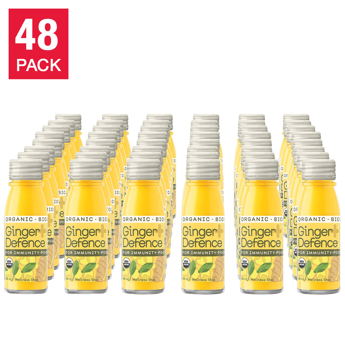 Ginger Defence Organic Immunity Shots, 48 × 60 mL