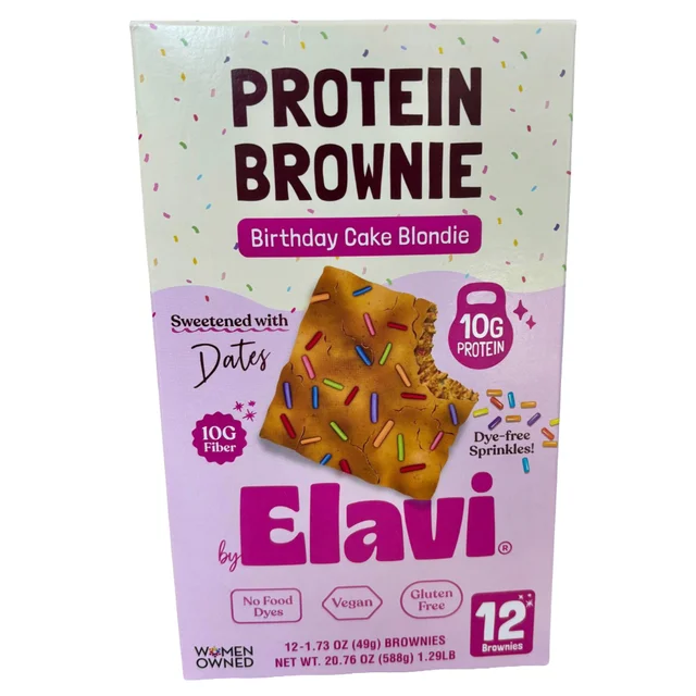 ELAVI PROTEIN BROWNIE BIRTHDAY CAKE BLONDIE 12 CT / 1.73 OZ