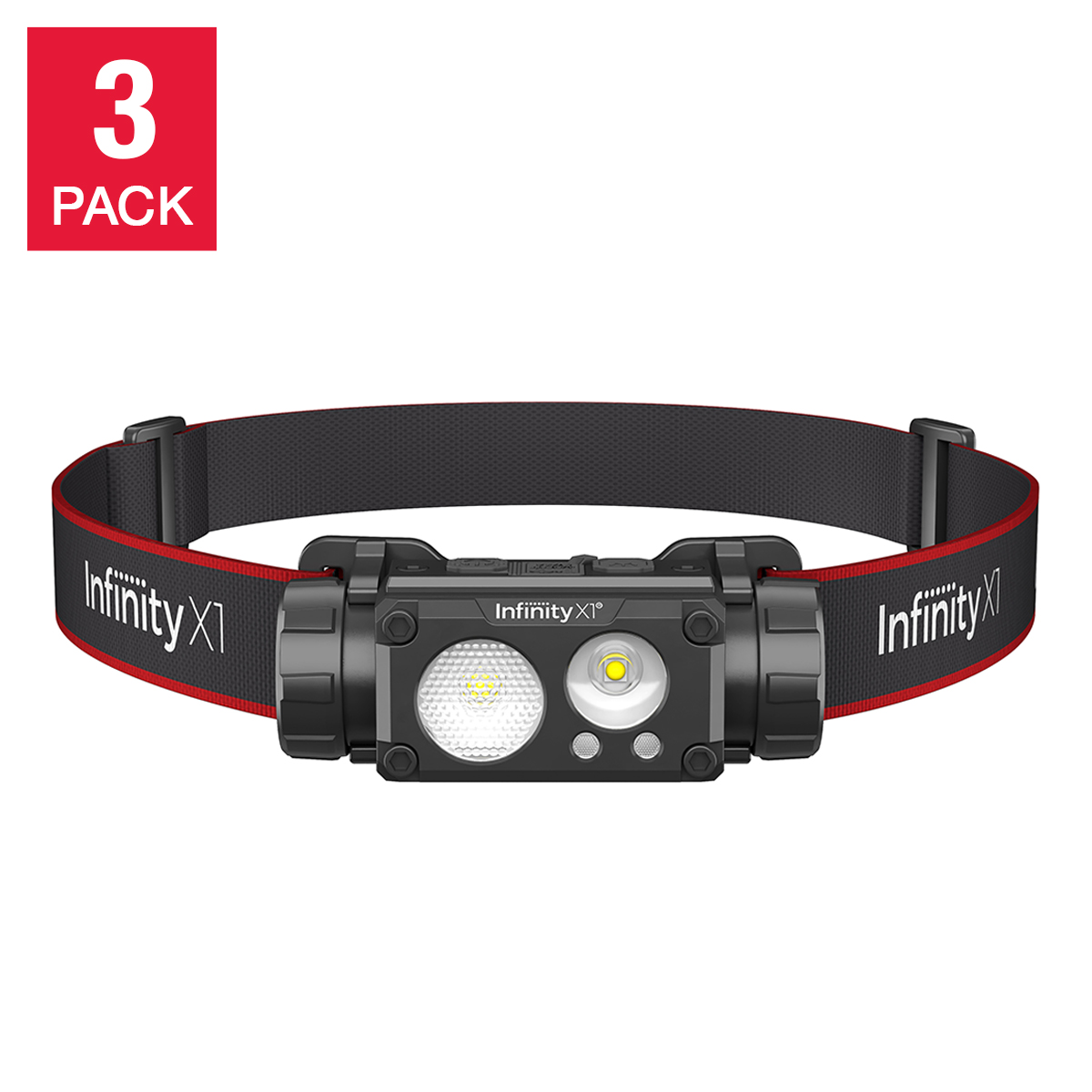 Infinity X1 1500 Lumen Rechargeable Headlamps, 3-pack