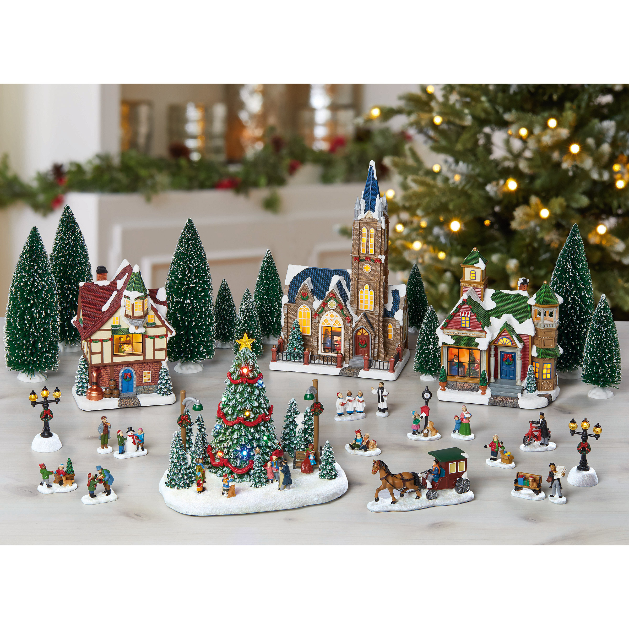 30-piece Christmas Village Set with Lights and Music | Costco