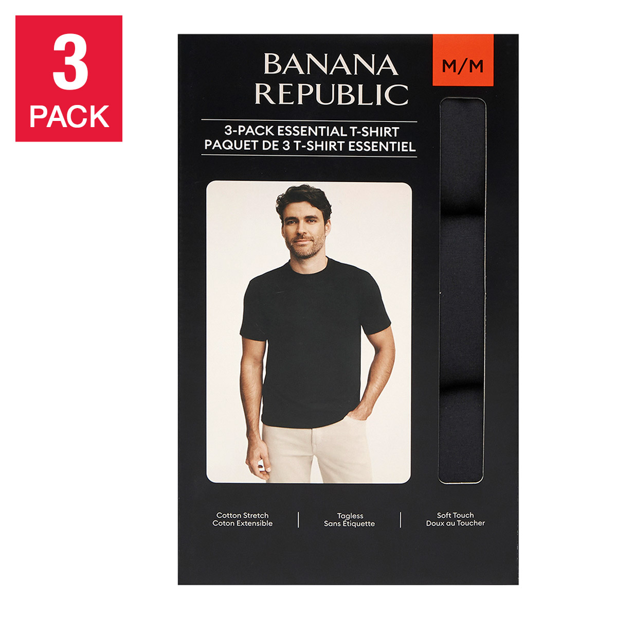 Banana Republic Men's Crew Neck T-Shirt, 3-pack