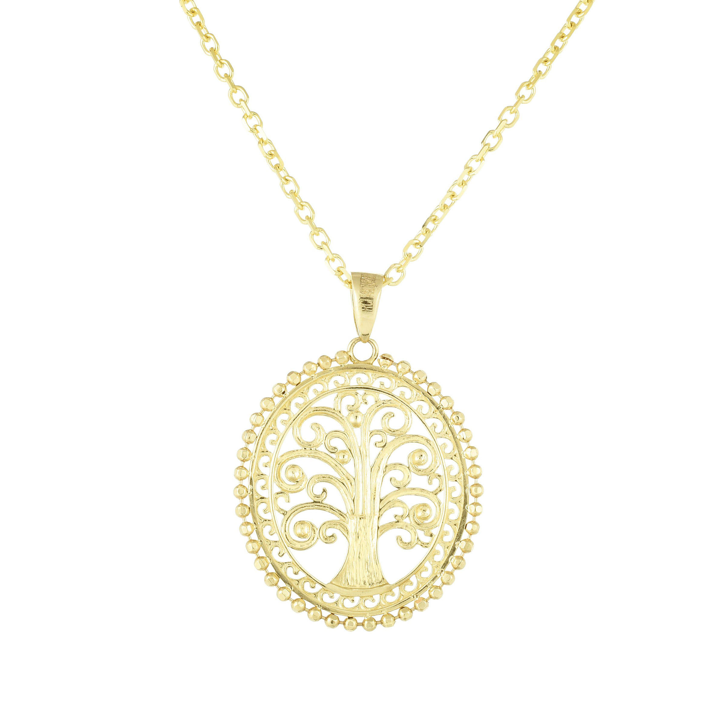 Diamond Cut Tree of Life Pendant in Yellow Gold | Costco
