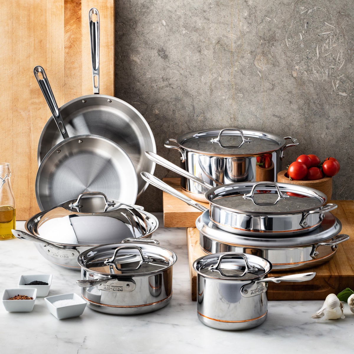 All-Clad Copper Core 14-Piece Stainless Steel Cookware Set All-Clad Copper Core 14-Piece Stainless Steel Cookware Set