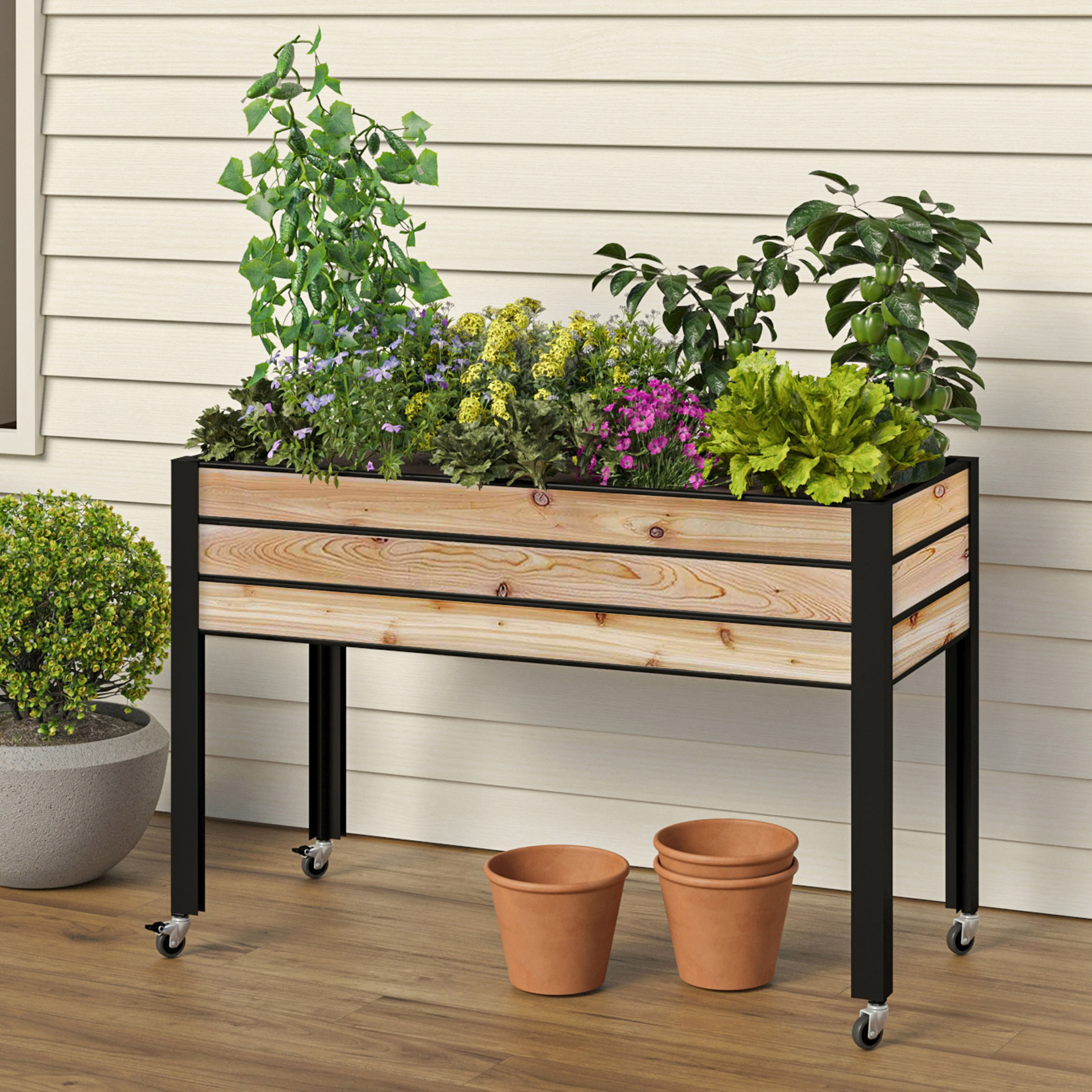 CedarCraft Self-watering Slat Planter 21