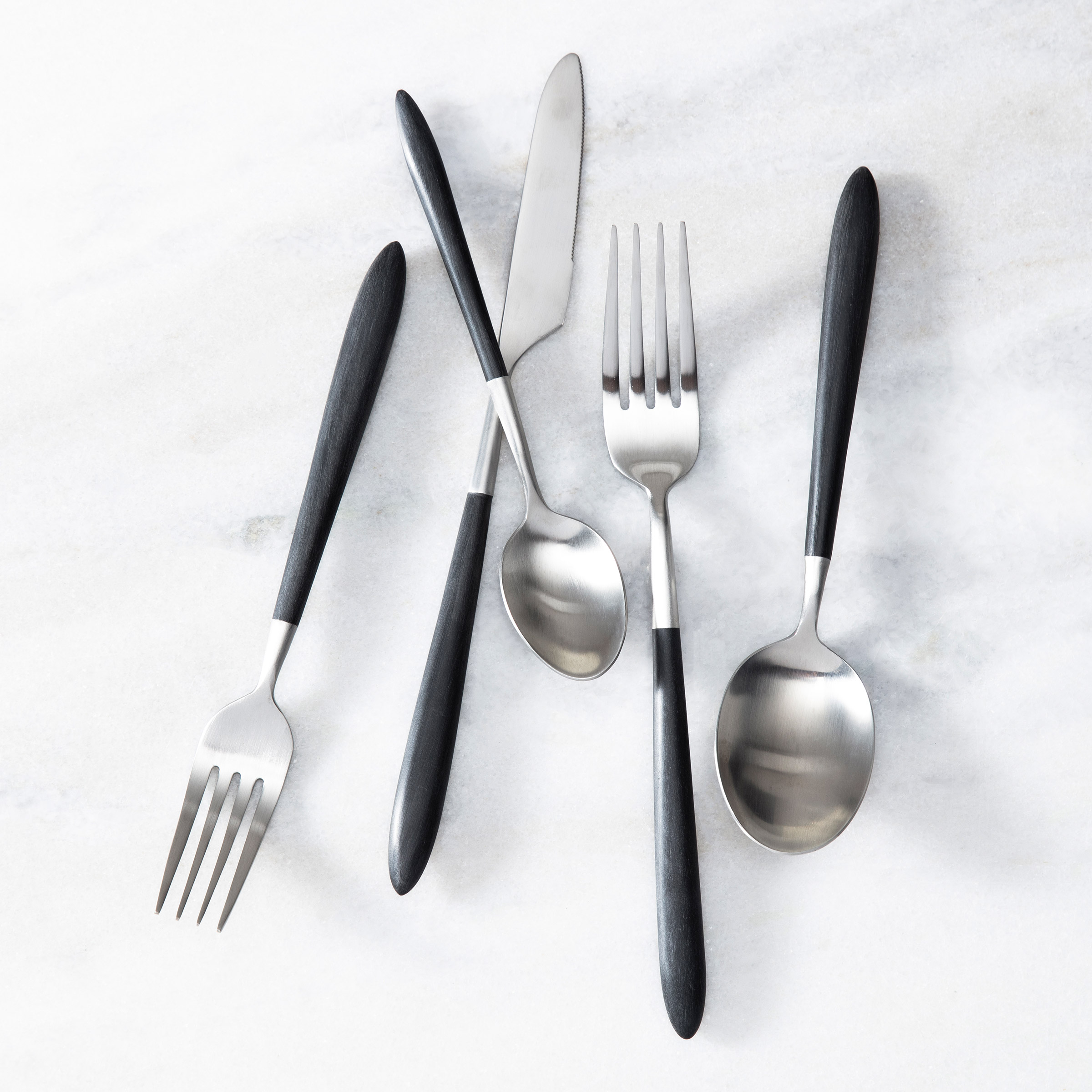 Fortessa Velo Black and Brushed 20-piece Flatware Set | Costco