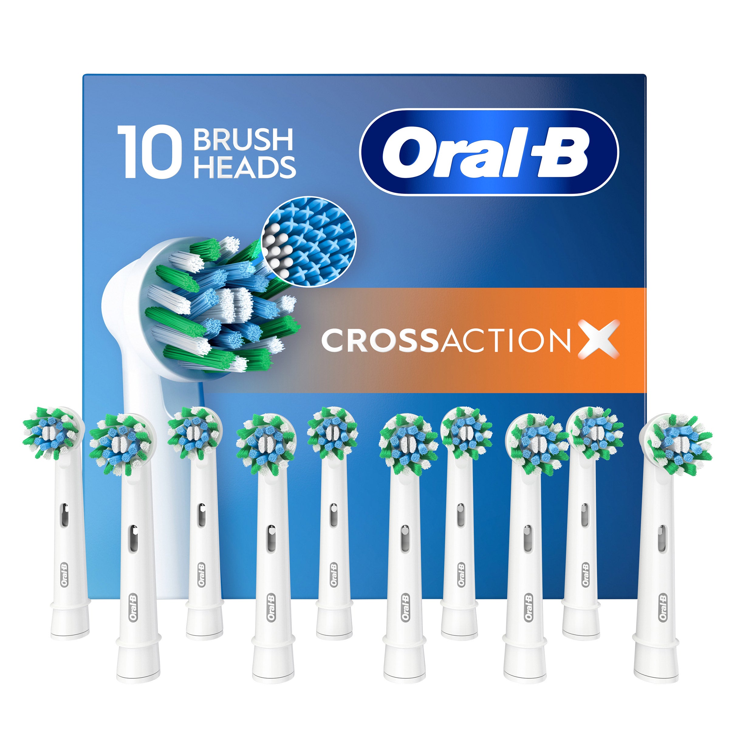 Oral-B Cross Action Replacement Electric Toothbrush Heads, 10