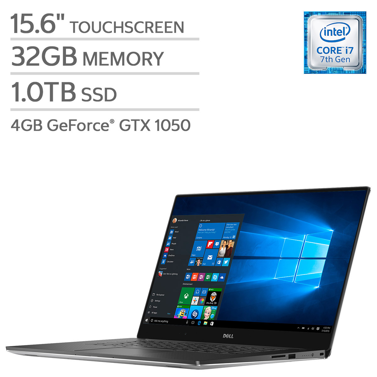 Dell XPS 15 Touchscreen Laptop - Intel Core i7 - 4K Ultra HD