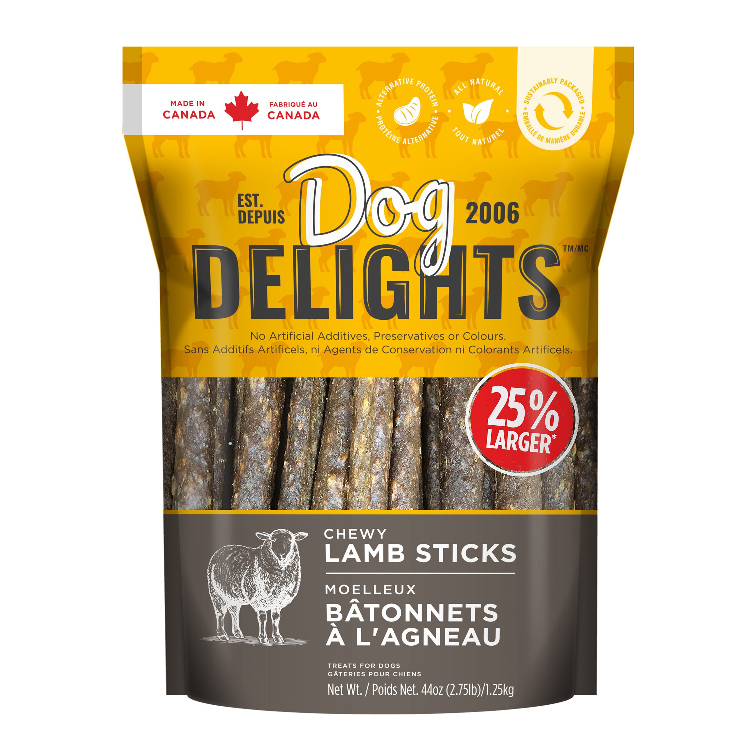 Dog Delights - Tendrews batonnets de agneau 1,25 kg (2,7 lb.)