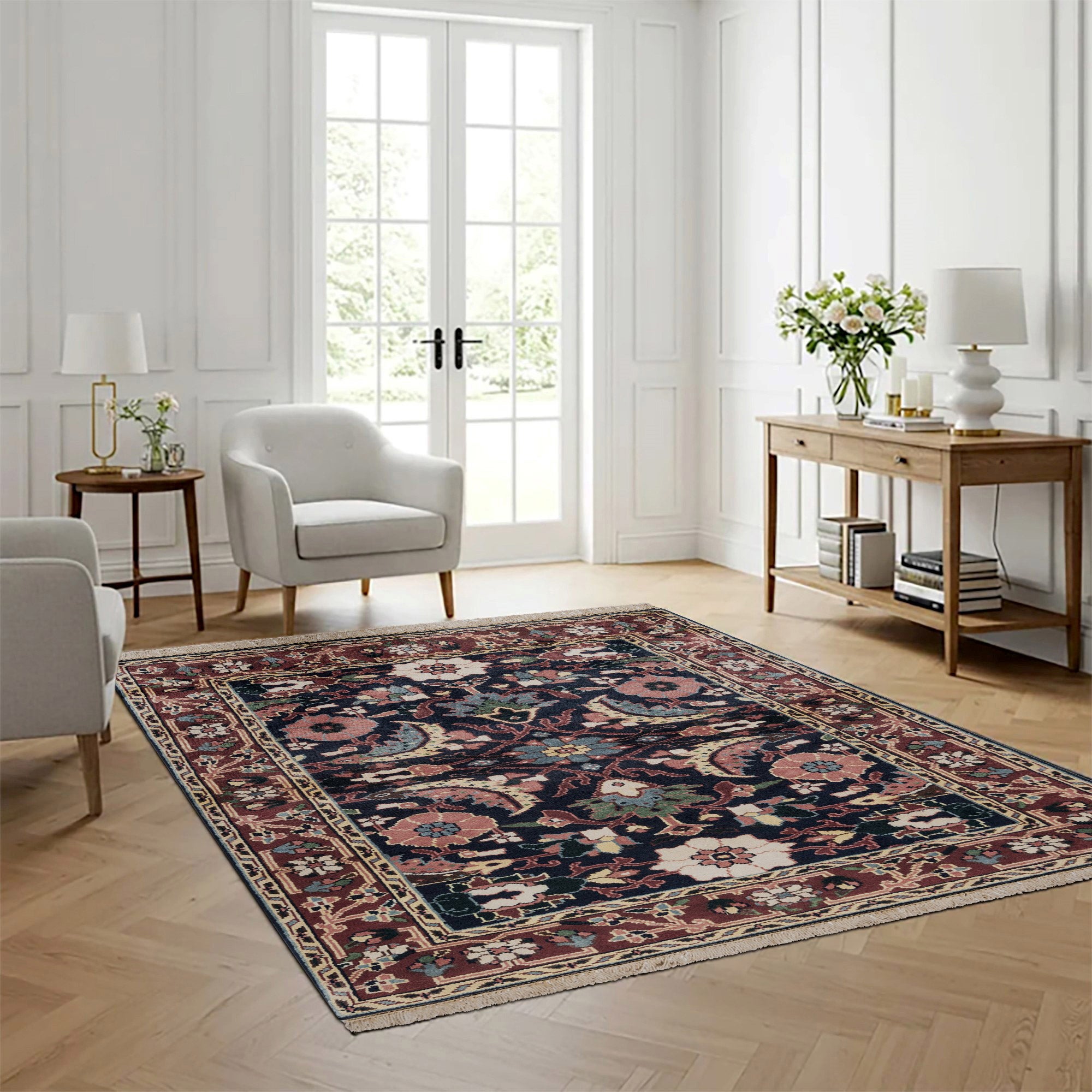 その他 rug.rug Chatsworth Hand Knotted Rug Collection, Beckley Park Blue | Costco