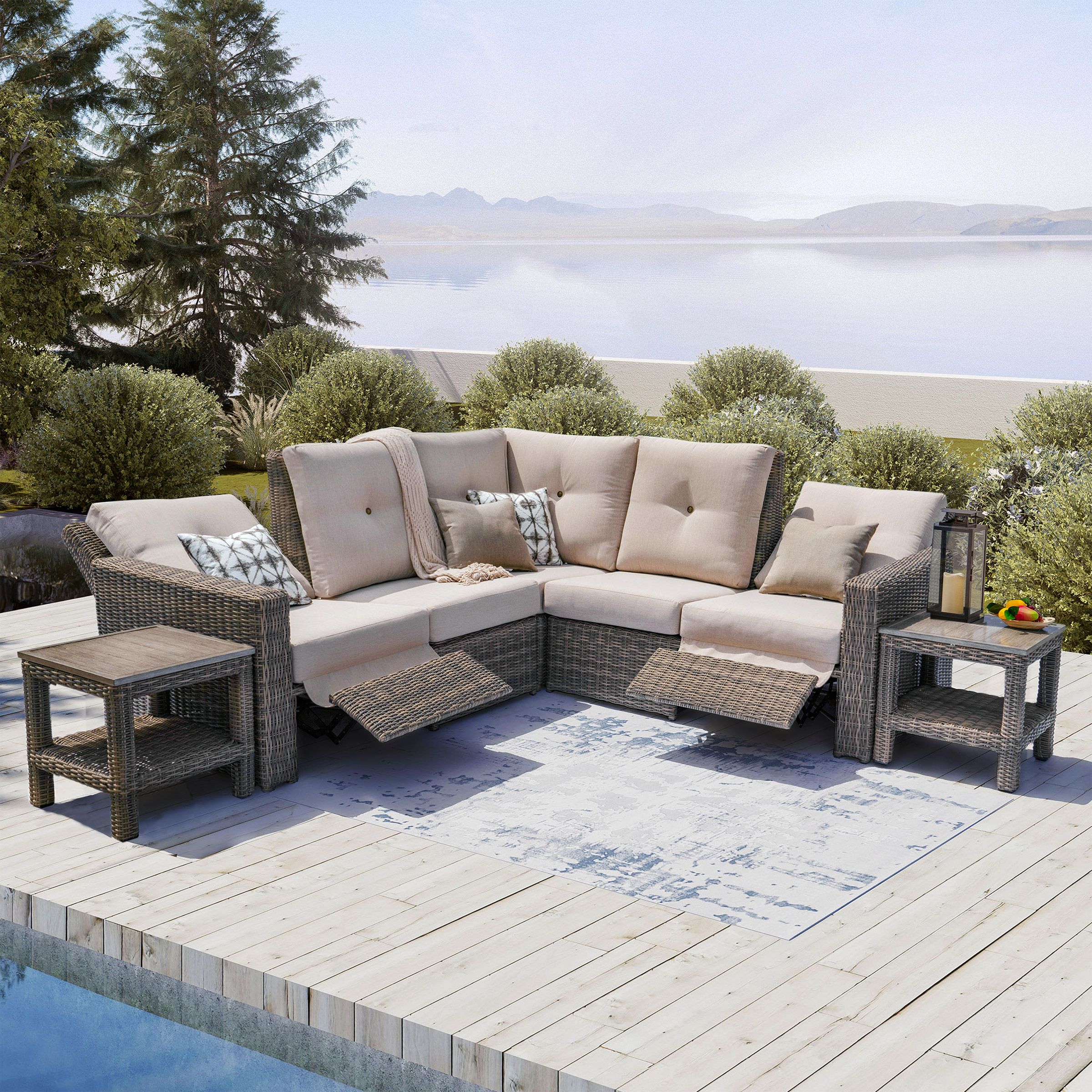 Java Corner 5-piece Reclining Sectional