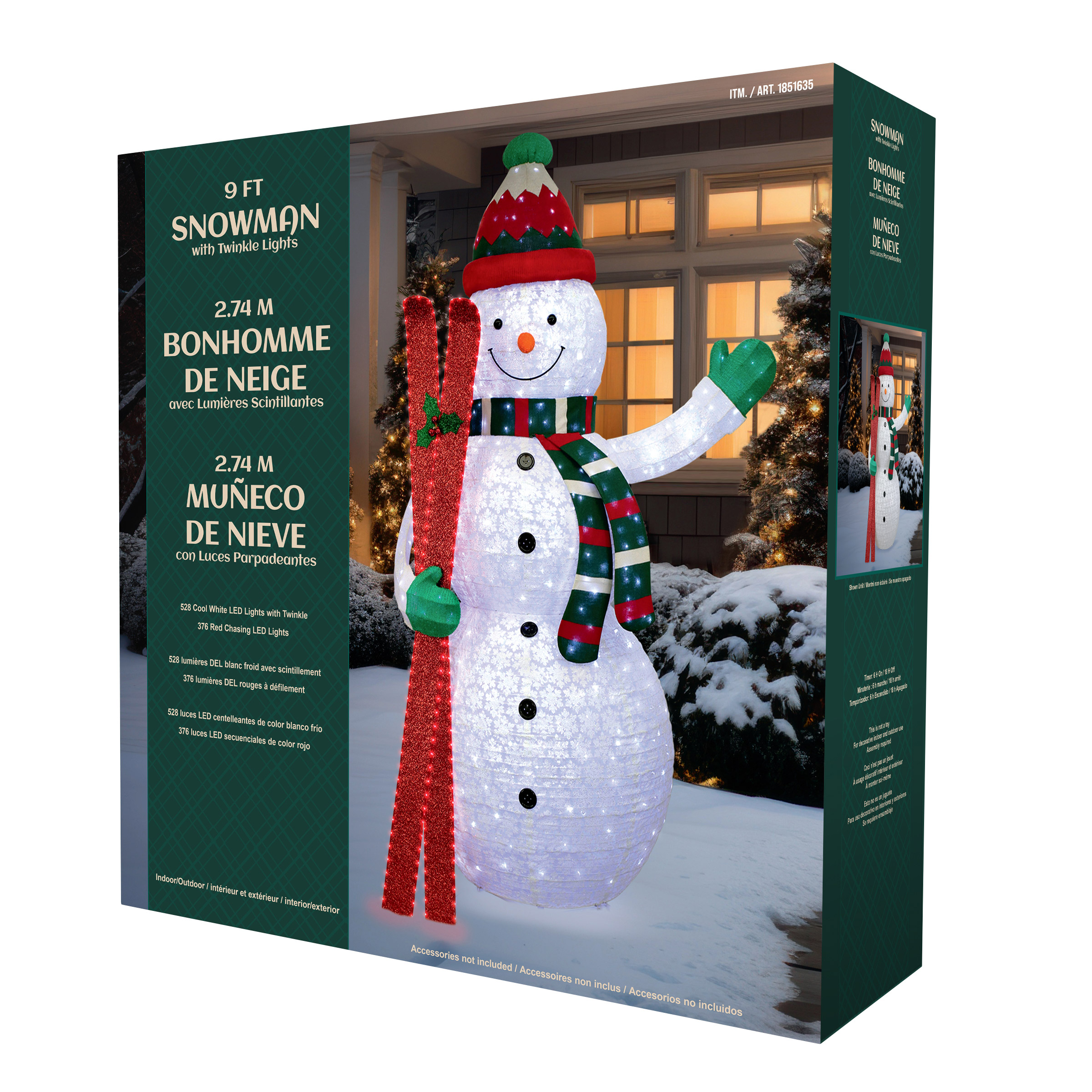2.74 m (9 ft.) Snowman with Twinkle Lights | Costco