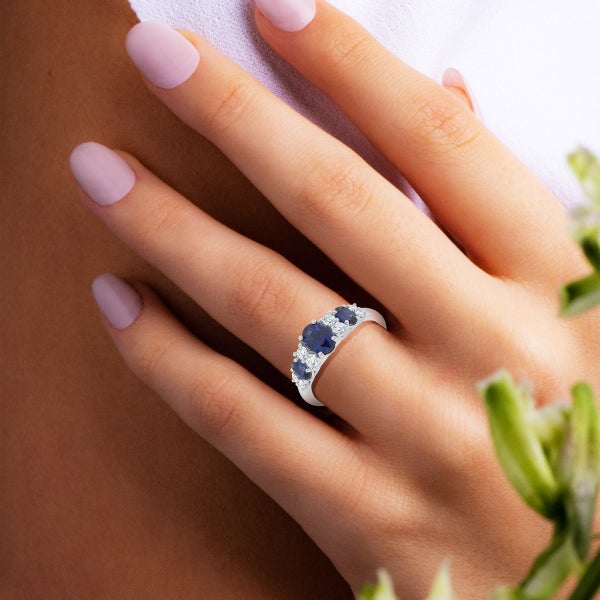Blue Sapphire and Diamond 14kt White Gold Ring | Costco Blue Sapphire and Diamond 14kt White Gold Ring | Costco
