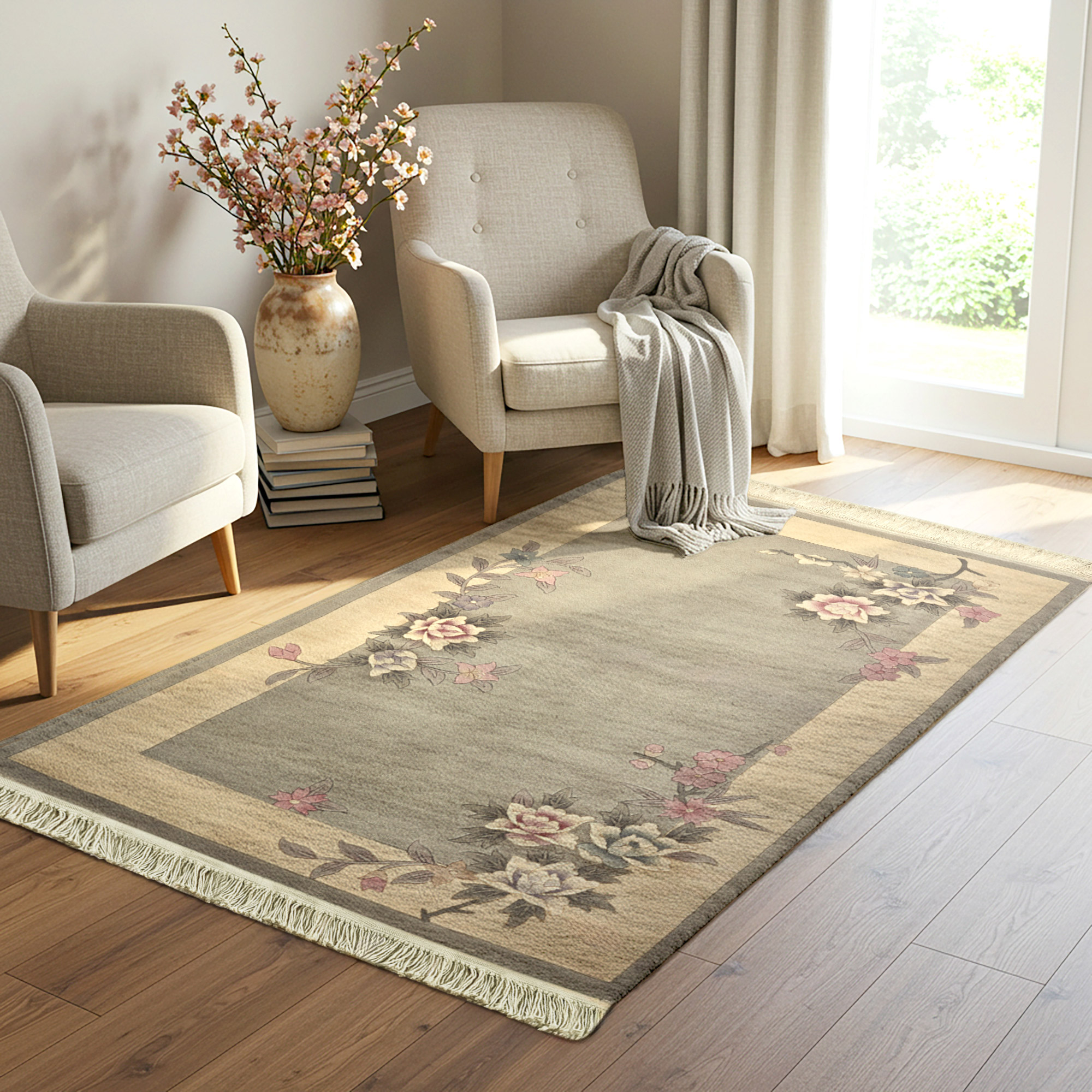 Pagoda Hand Knotted Rug Collection, Shan Border Gray | Costco