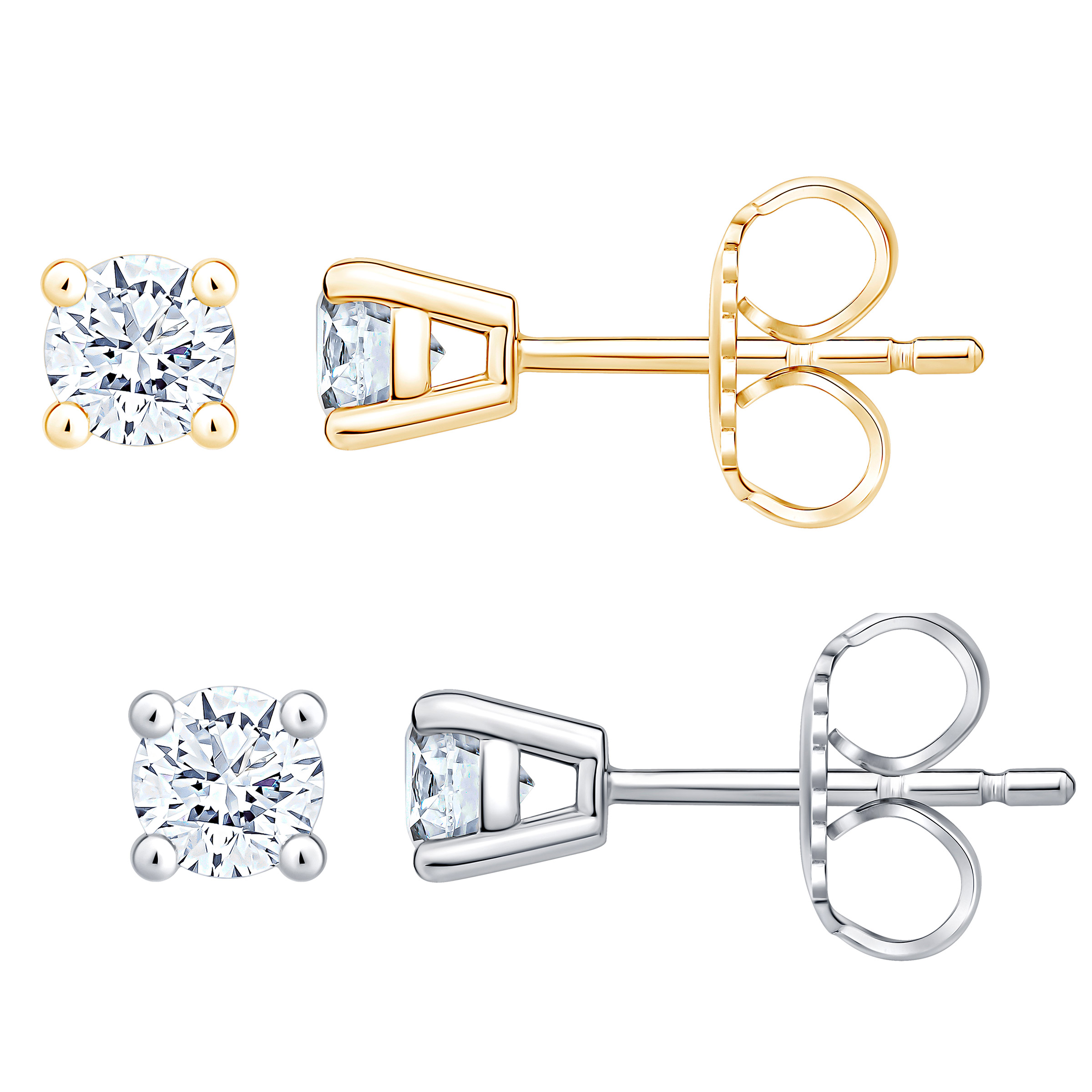 Round Brilliant Diamond Stud Earrings (0.48 ctw)