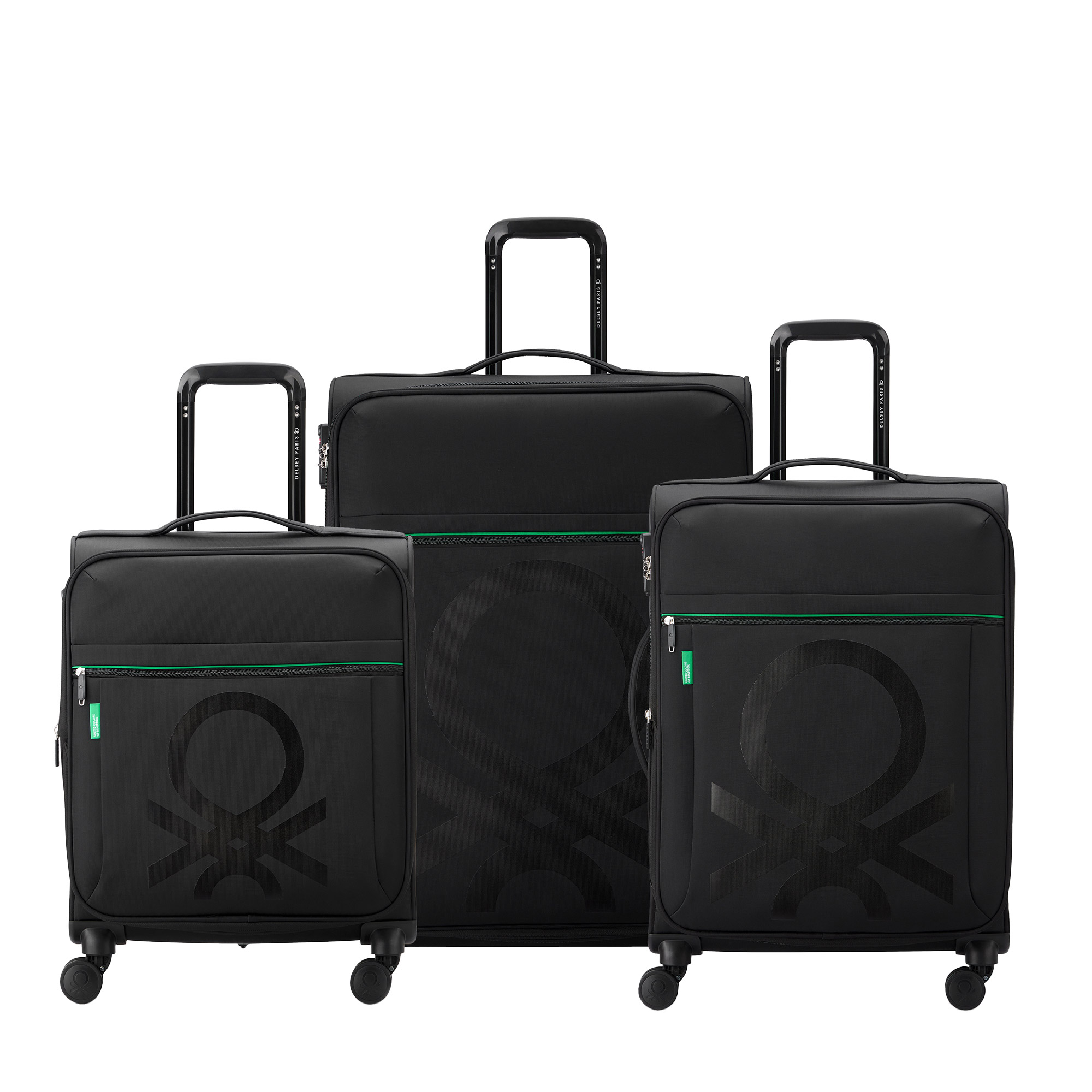 United Colors of Benetton X Delsey Paris Color Block 3-piece Softside Set