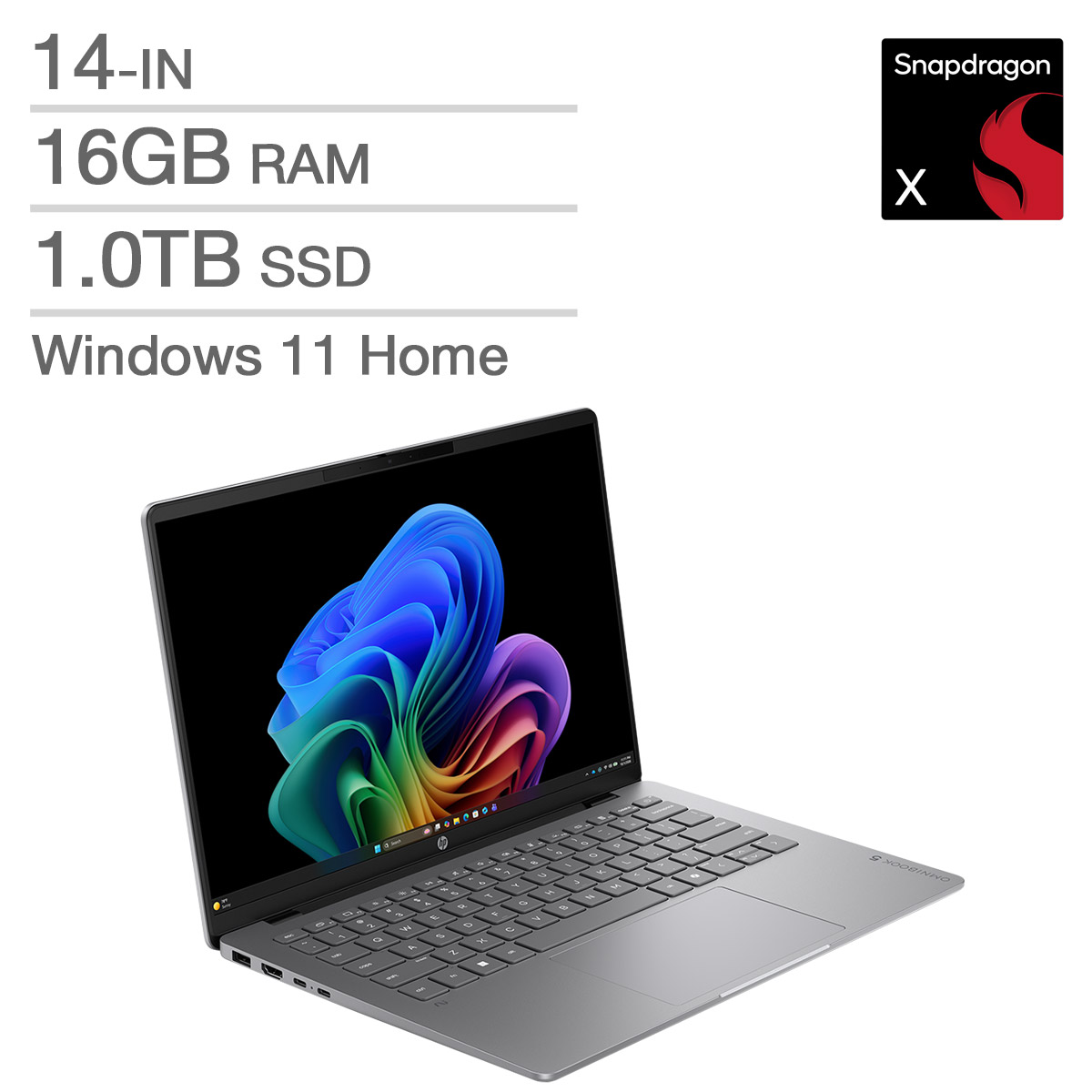 HP OmniBook 3 OLED 14-in Laptop Copilot+ Snapdragon X X1-26-100