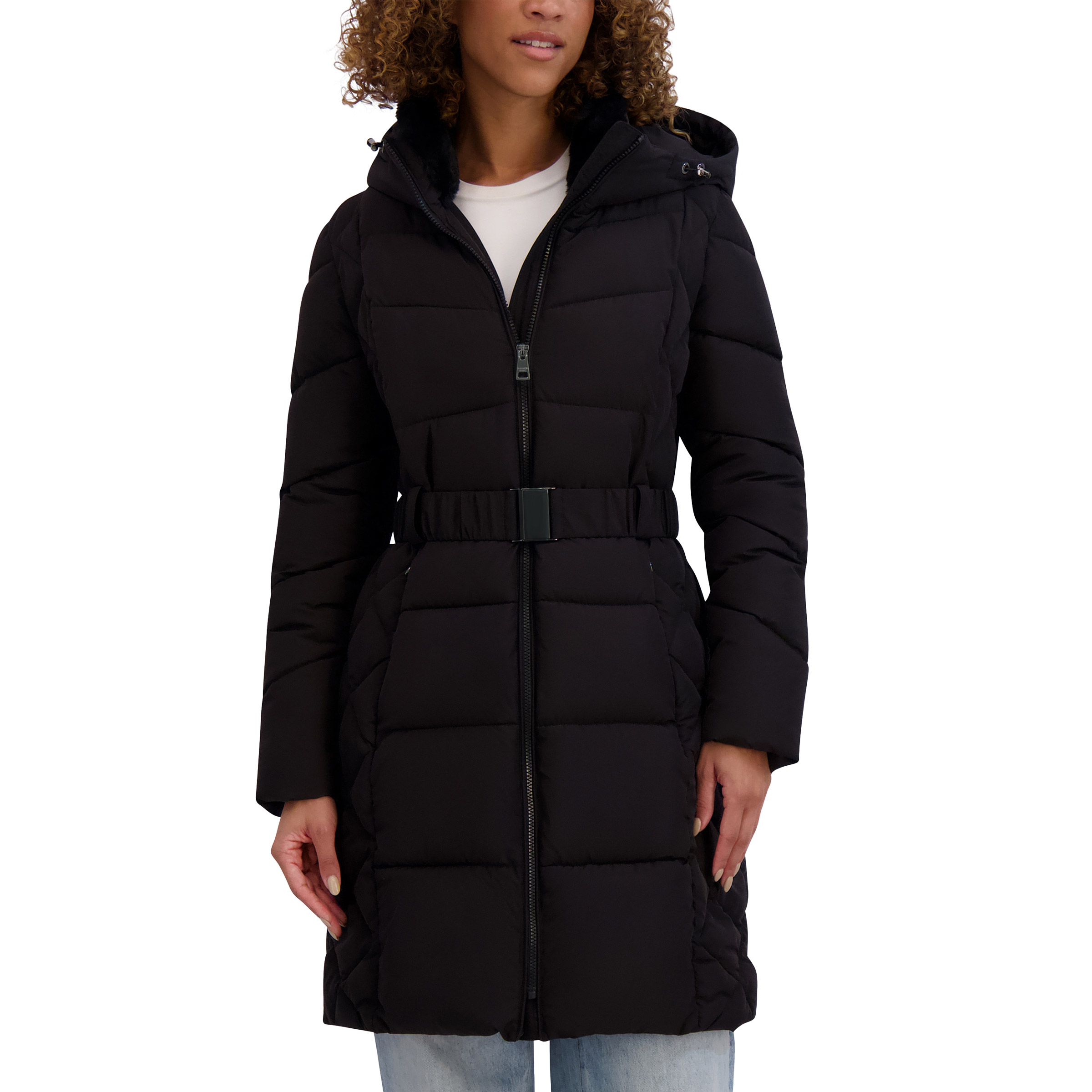 Andrew Marc Women's Belted Long Jacket