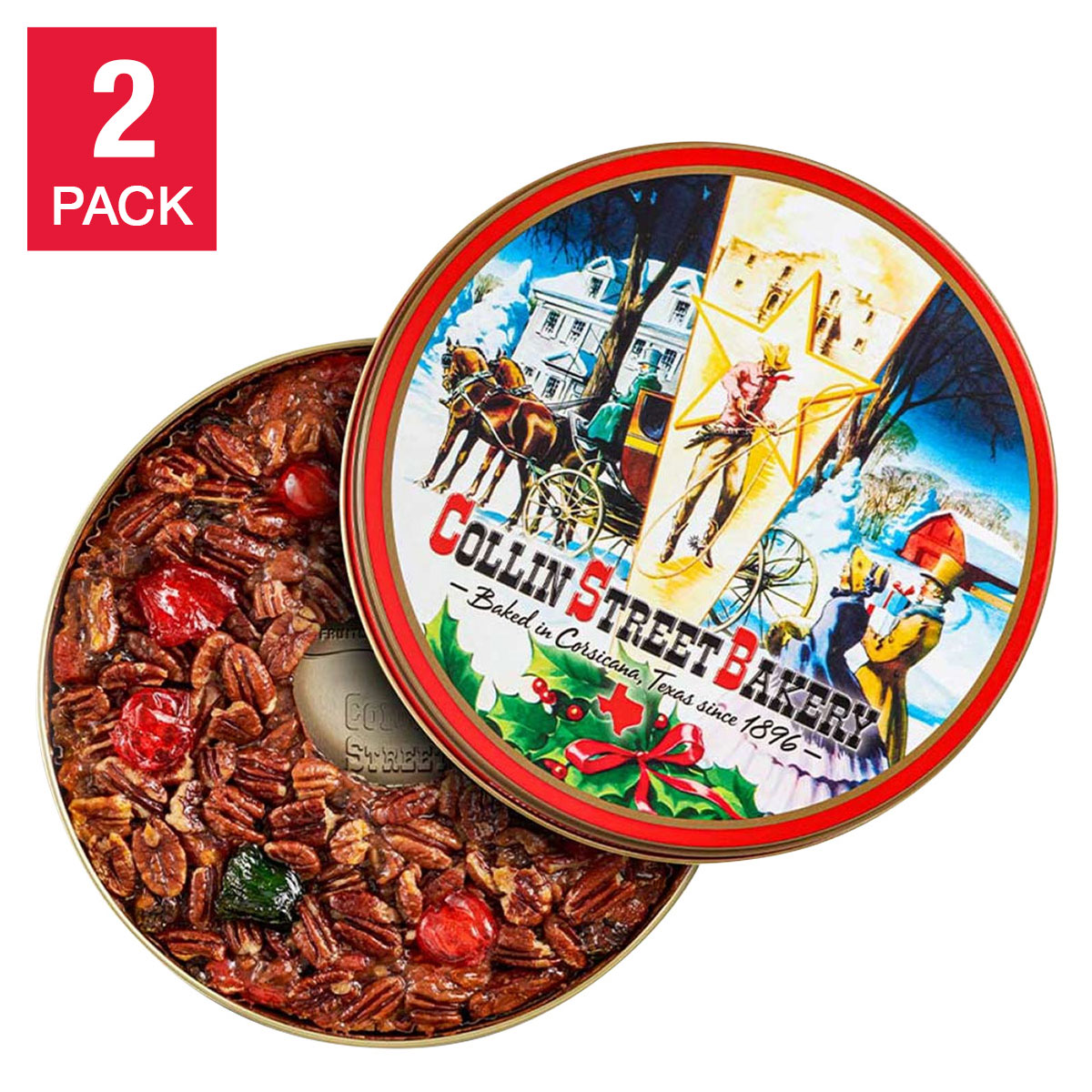 Collin Street Bakery’s Medium Sprinkle-Top DeLuxe Fruitcake  2-pack