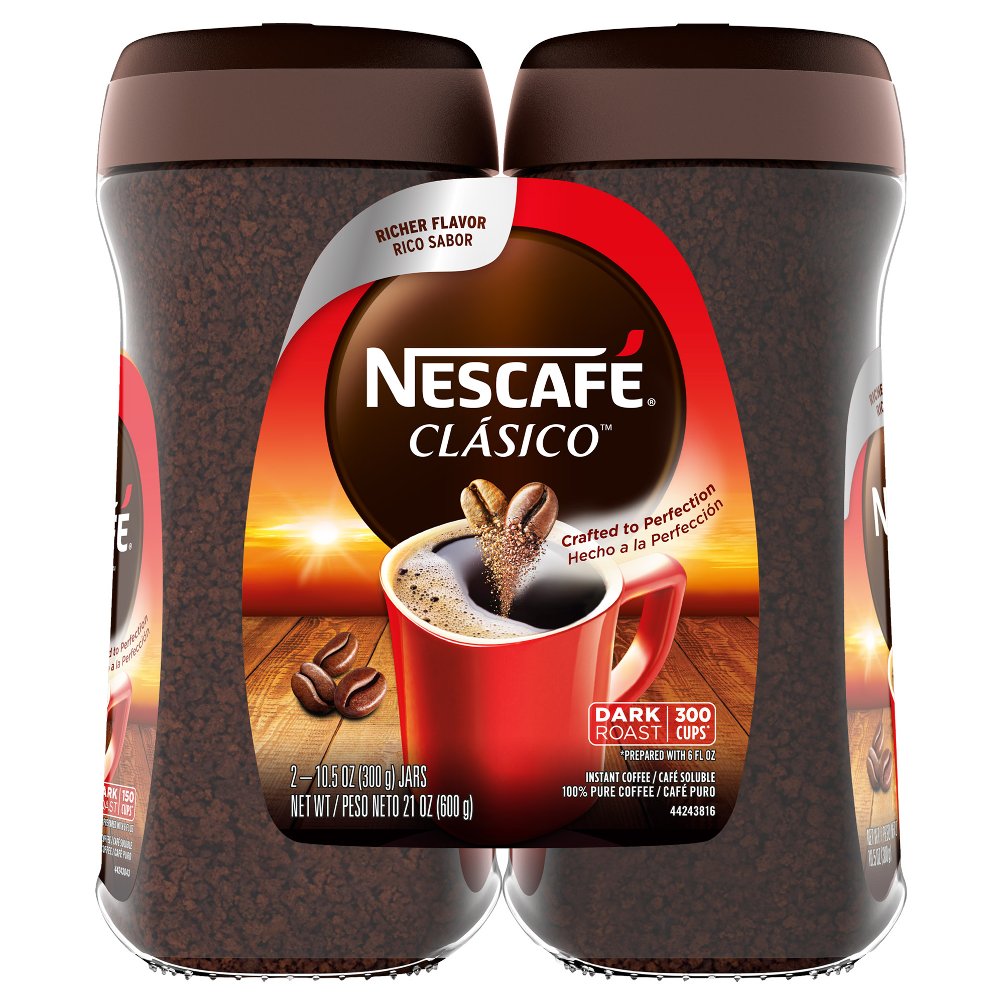 NESCAFE CLASICO Instant Coffee  Dark Roast  10.5 oz  2-count