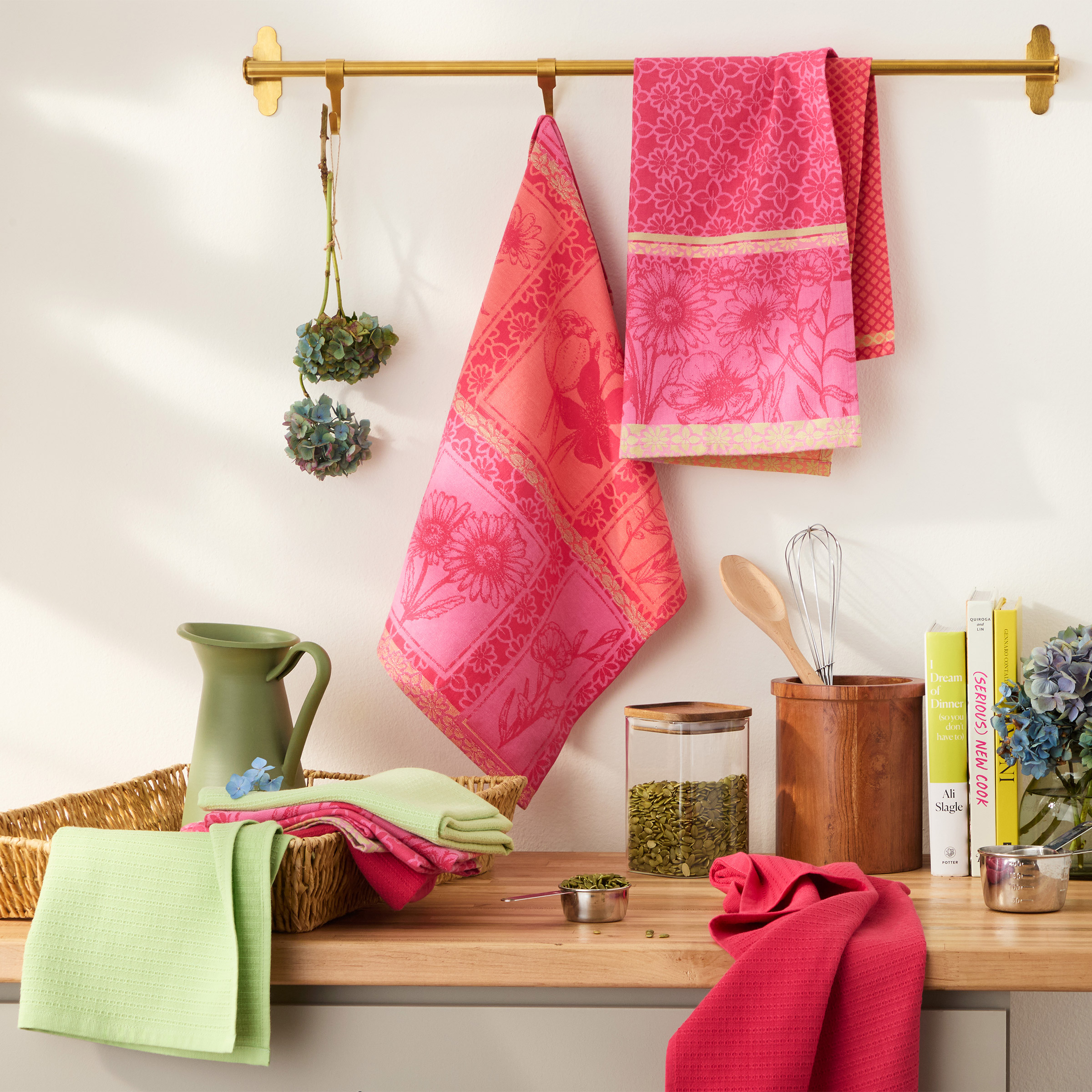 Jacquard Flatwoven Kitchen Towels  8-pack