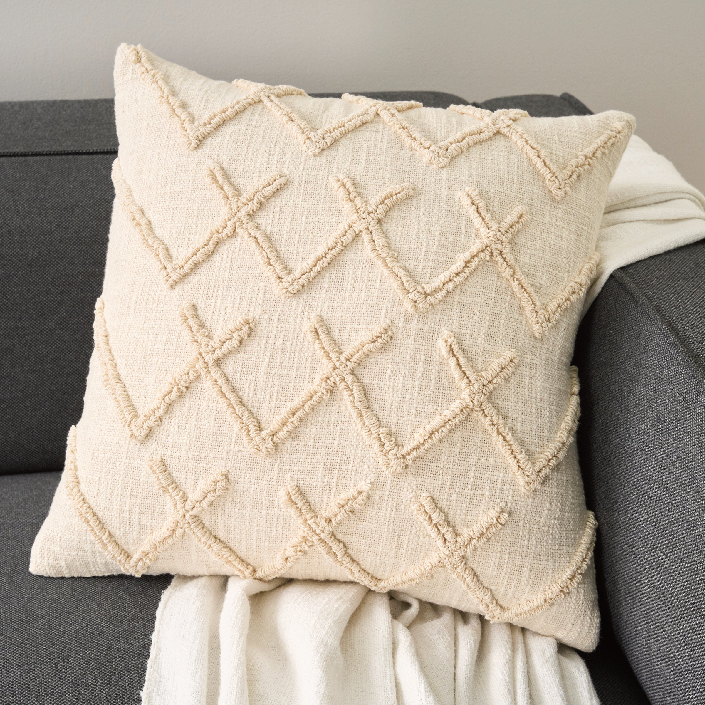 Mina Victory Cotton 20” x 20” Decor Pillow, 2-pack