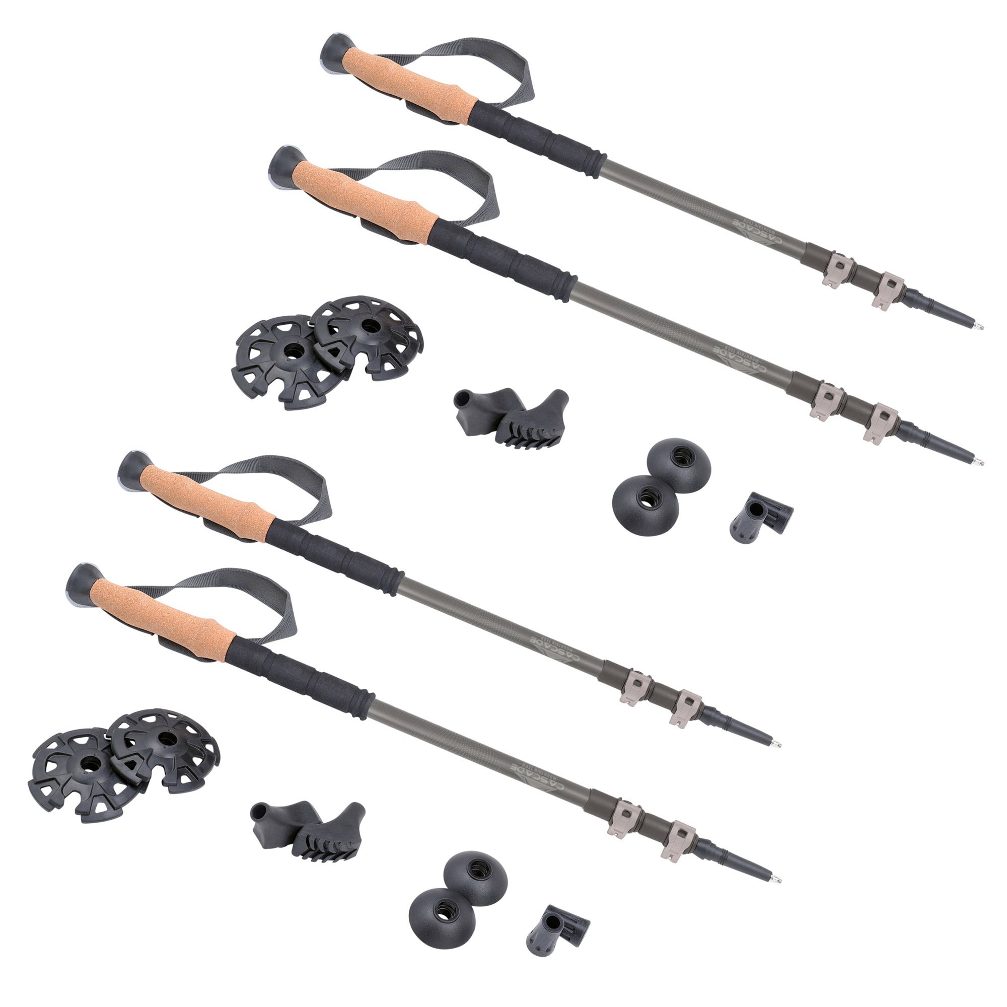 Cascade Mountain Tech 100% Carbon Fiber Trekking Pole, 2-pack