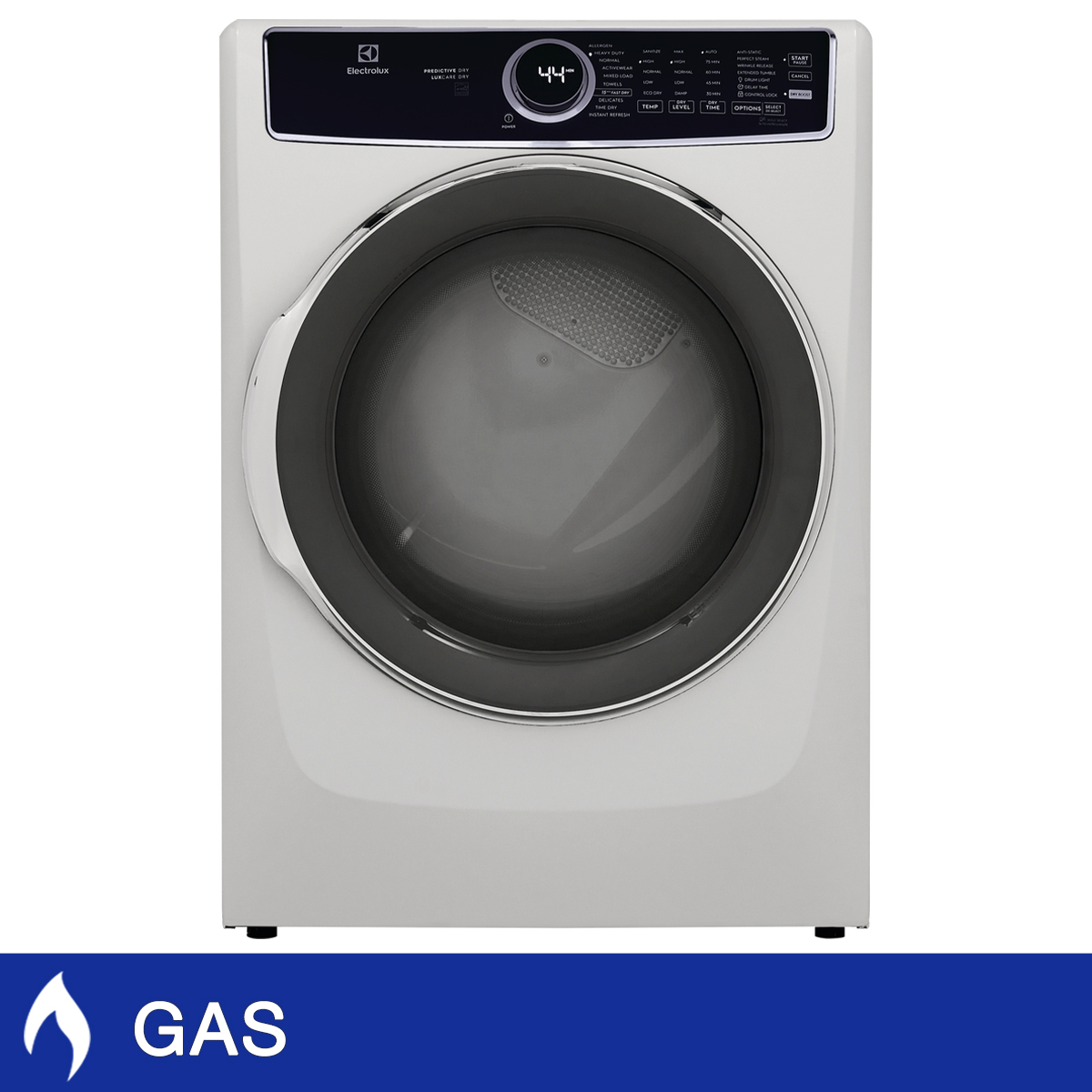 Electrolux 8.0 cu ft. White Gas Front Load Dryer with LuxCare Dry System