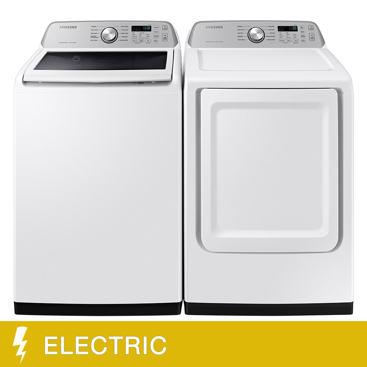 Samsung Laundry Bundle 5.3 cu ft. Top Load Washer and 7.4 cu ft. Electric Dryer