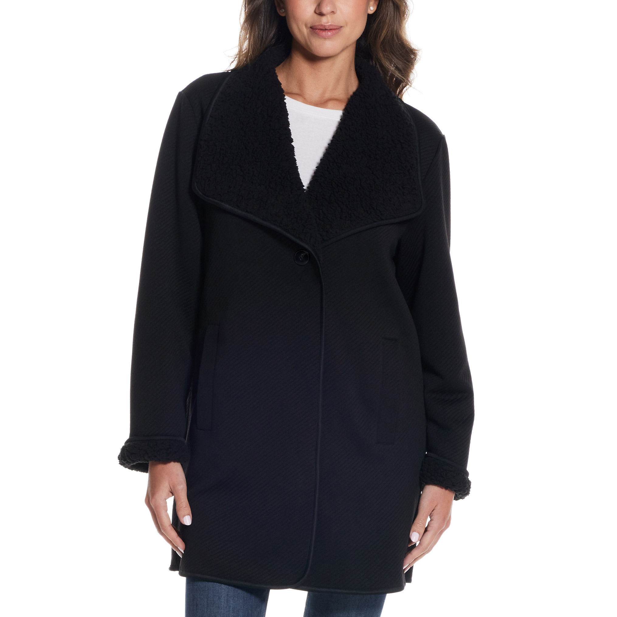 Weatherproof Women's Reversible Sherpa Cardigan