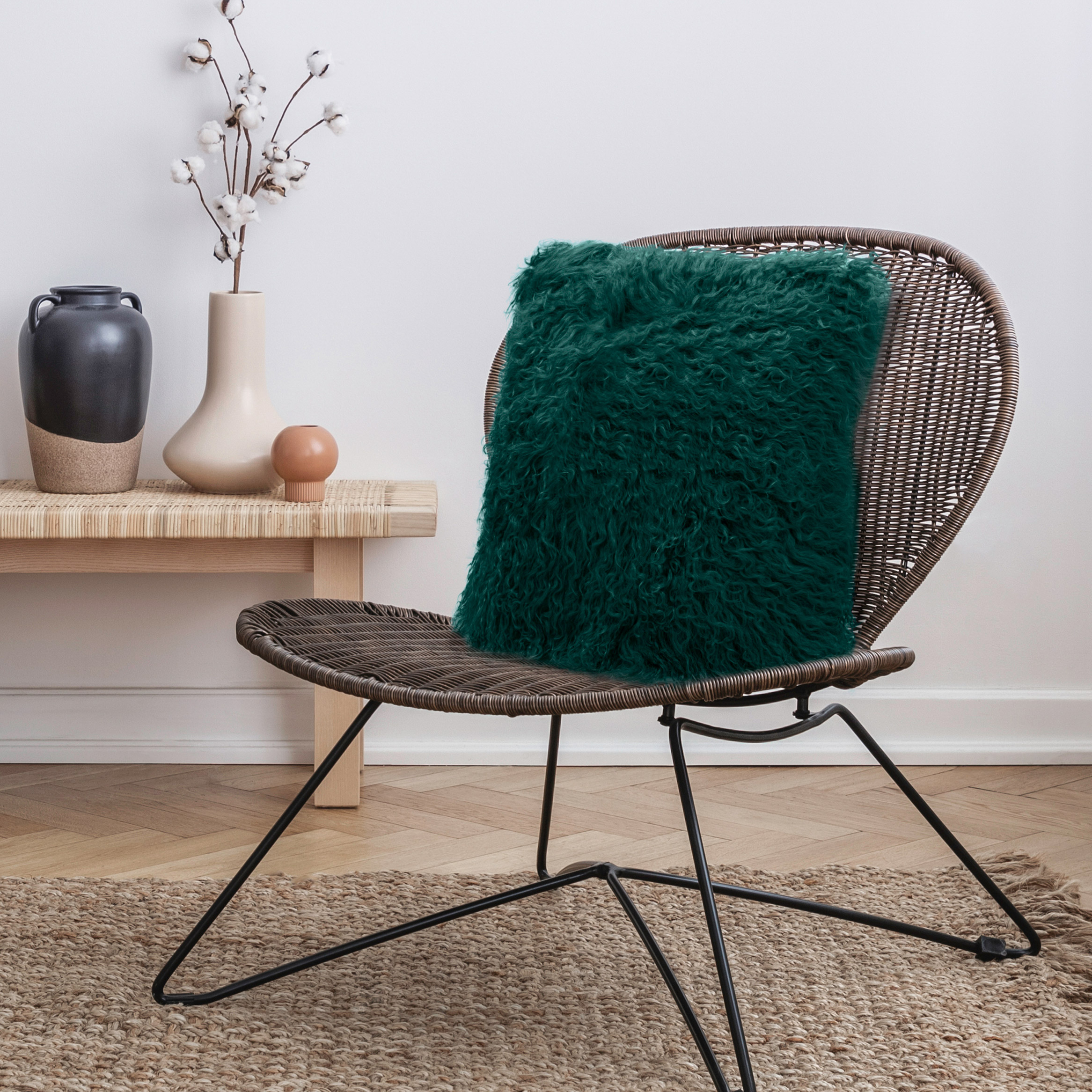 Mongolian Sheepskin Decorative Cushion