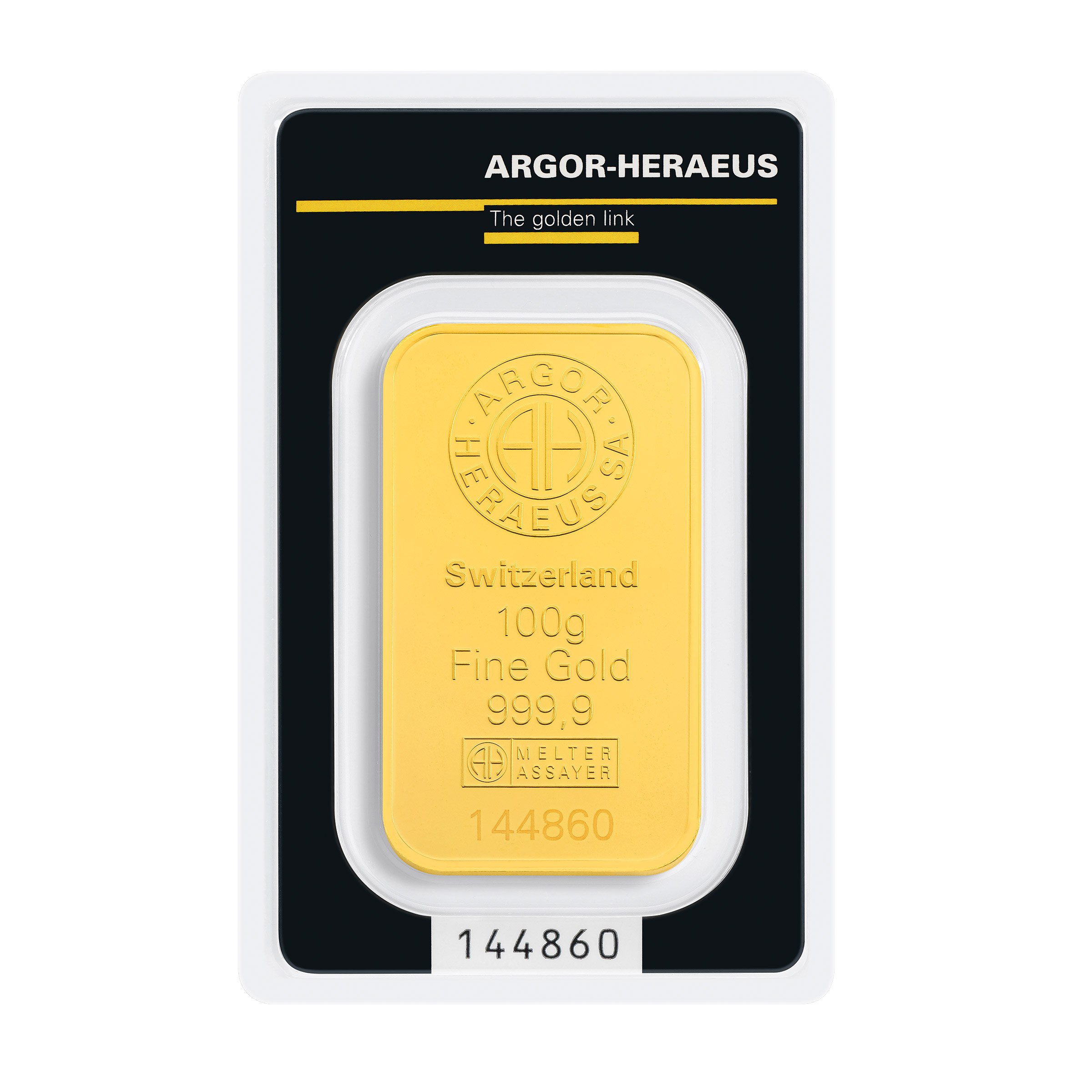 100 Gram Gold Argor Heraeus Kinebar (New in Assay)