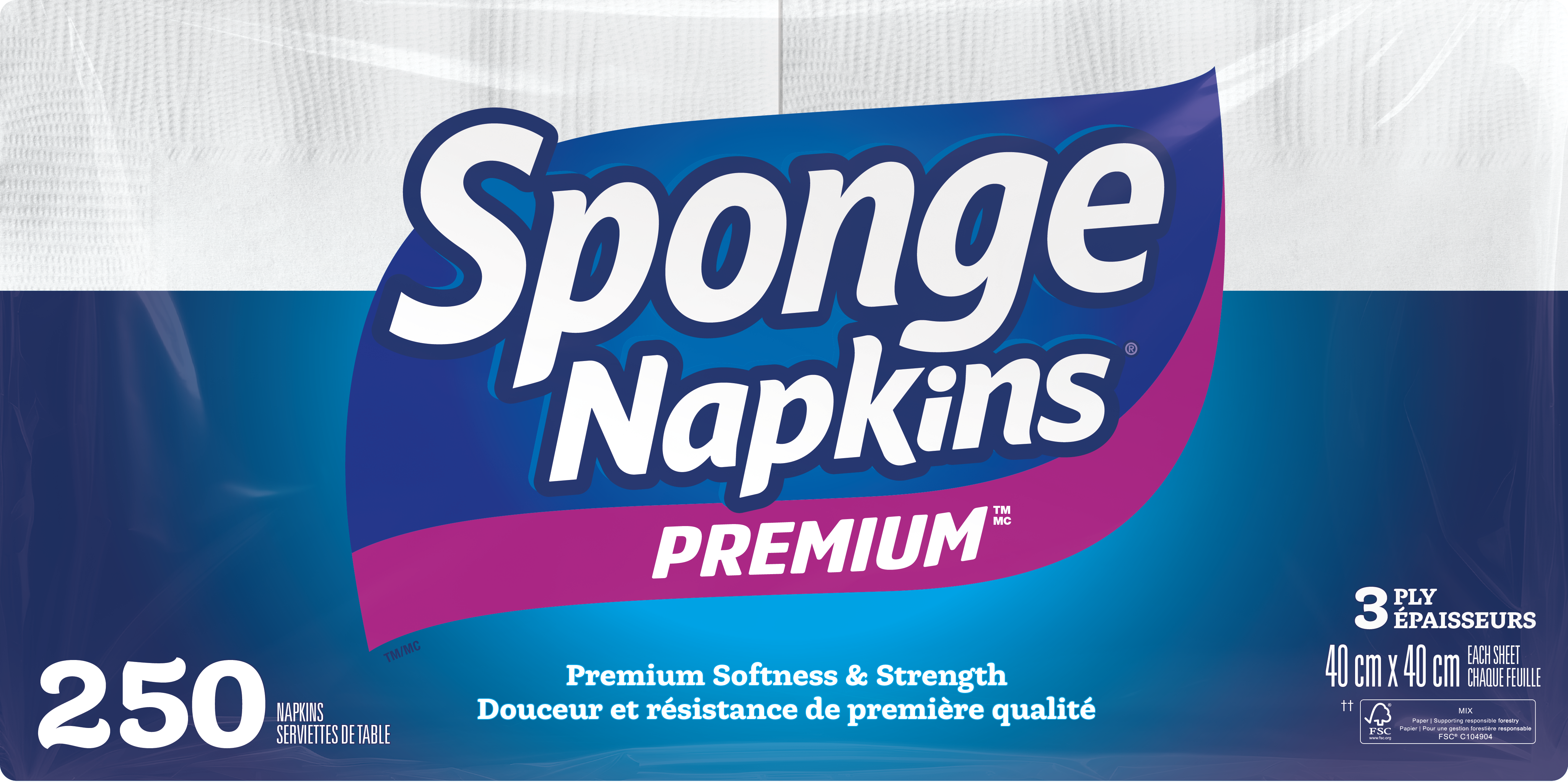 Sponge Napkins 3 Ply, Pack of 250