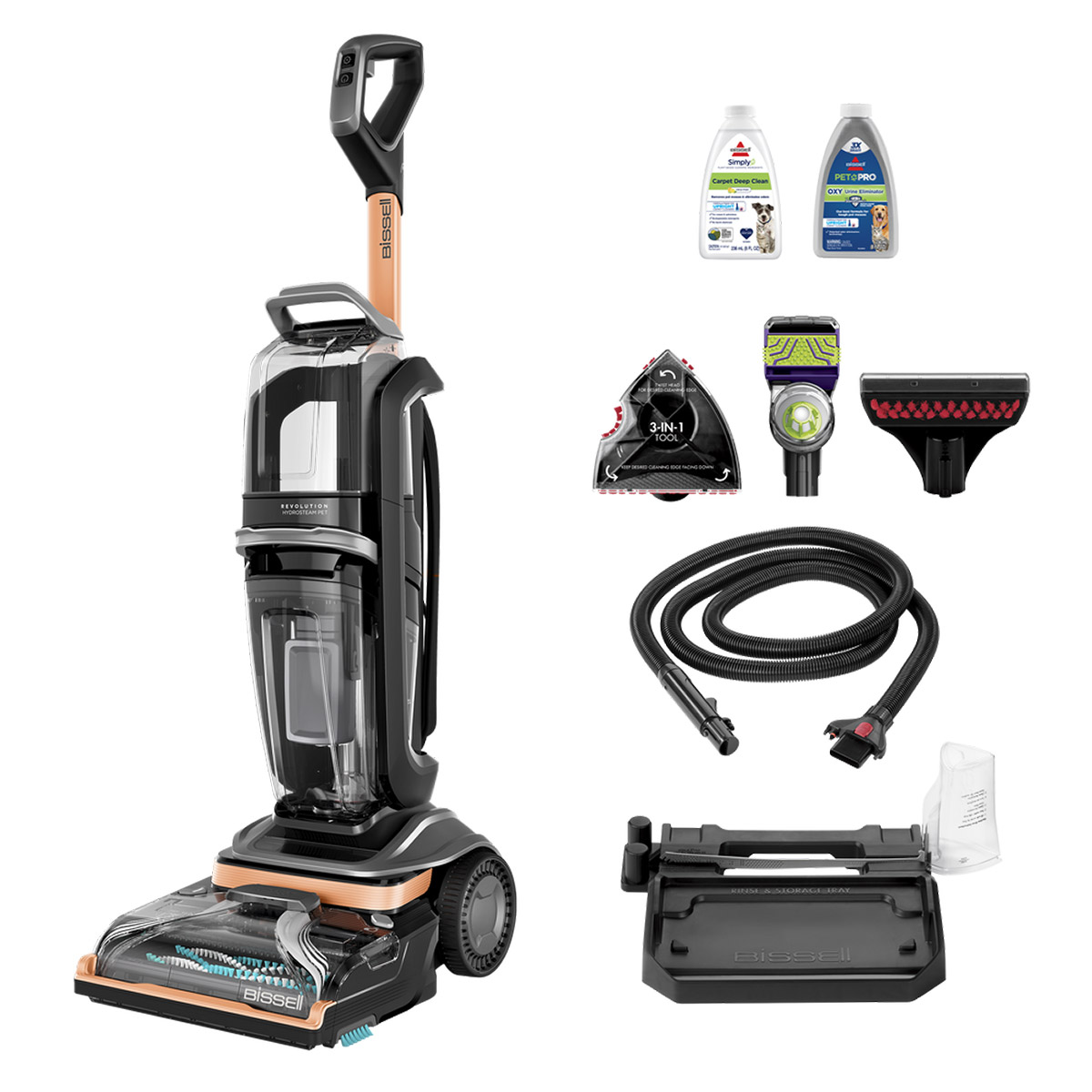 Bissell Revolution HydroSteam Pet Carpet & Upholstery Deep Cleaner with Accessory Bundle