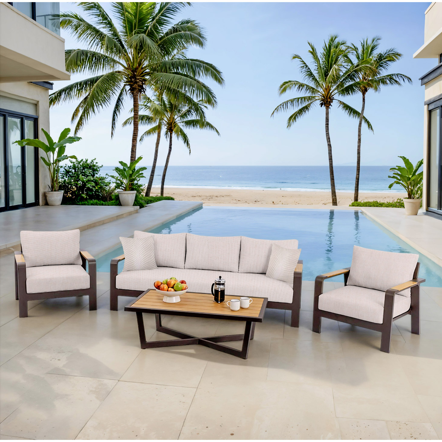 MoDe Trenton 4-piece Outdoor Patio Deep Seating Set | Costco