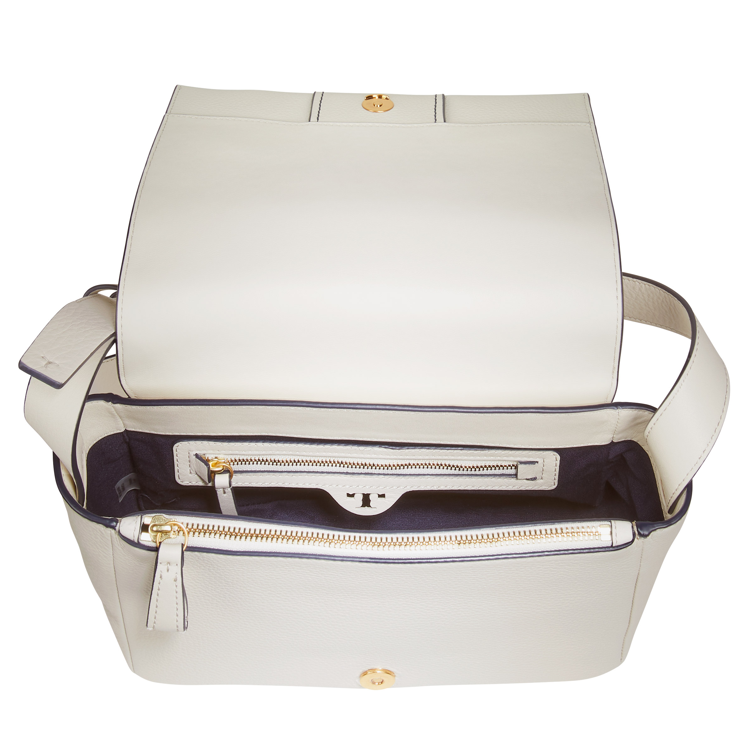 Tory Burch Block T Satchel, New Ivory | Costco