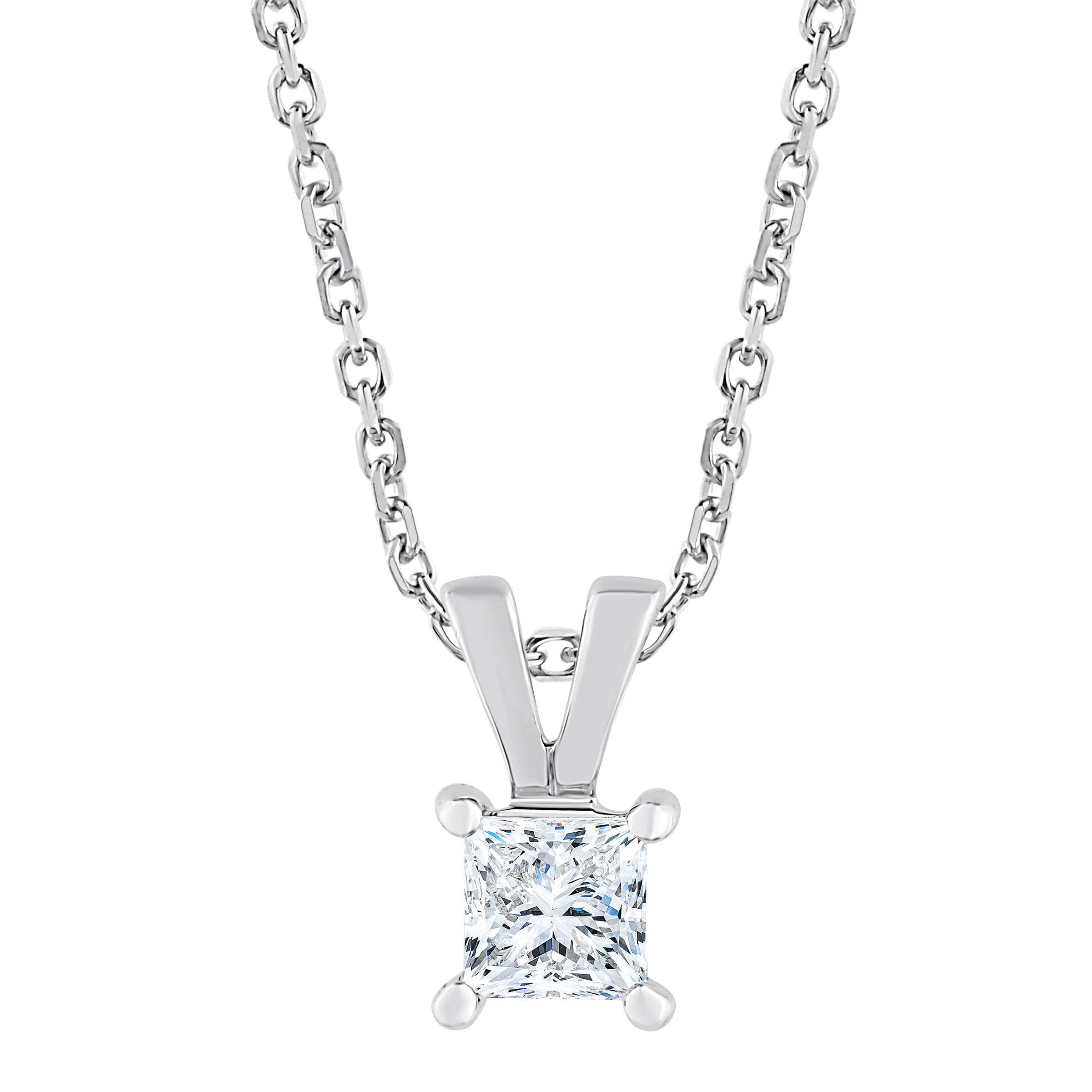 Princess Cut Diamond Solitaire Pendant (0.50 ct)