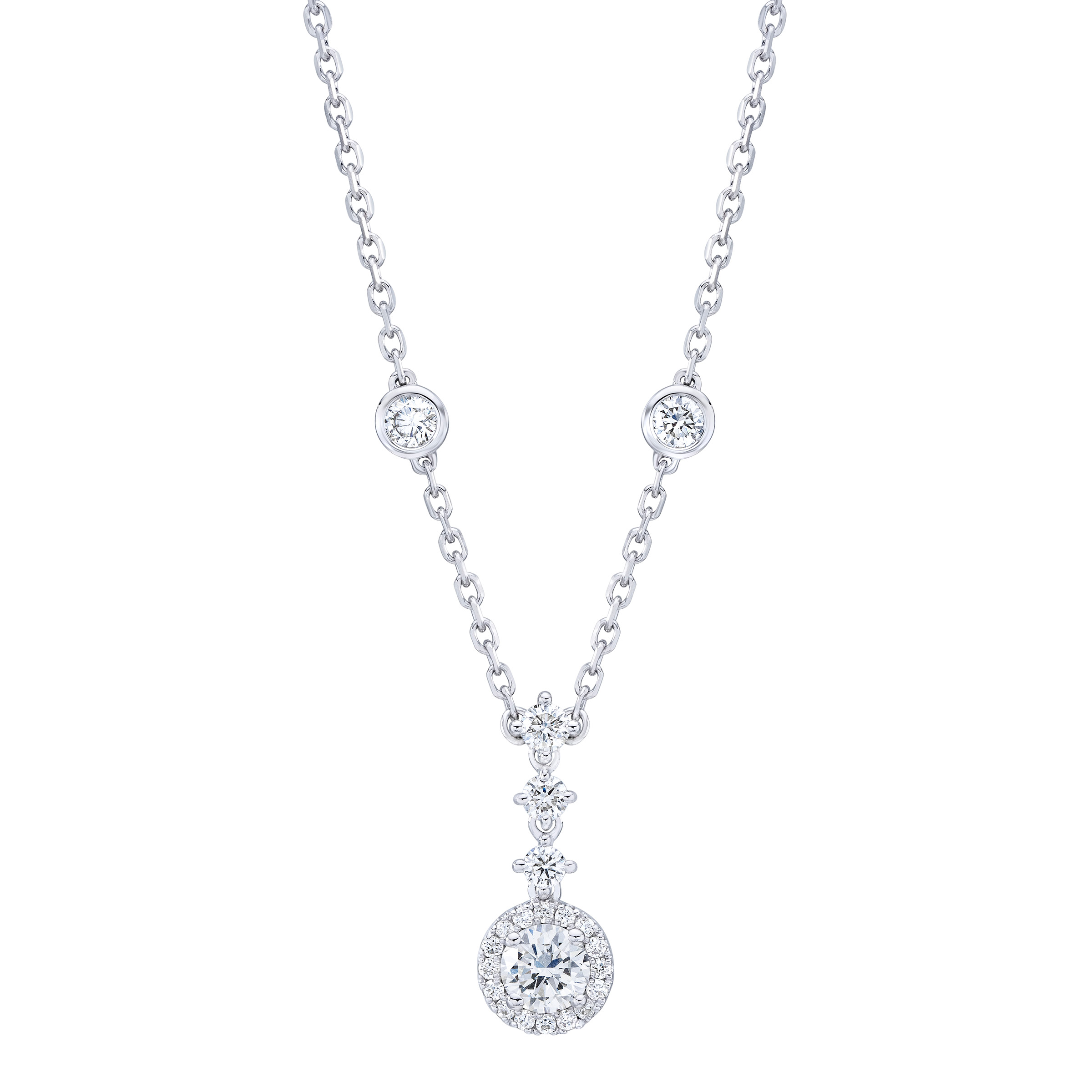 Round Brilliant Diamond Necklace (0.65 ctw)