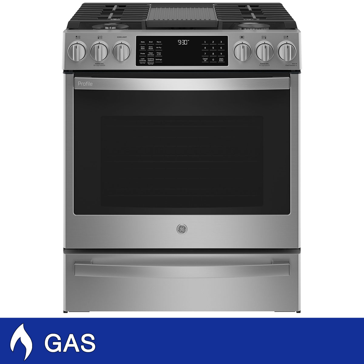 GE Profile 30" 5.6 cu. ft. GAS Slide-in Range with No Preheat Air Fry  WiFi