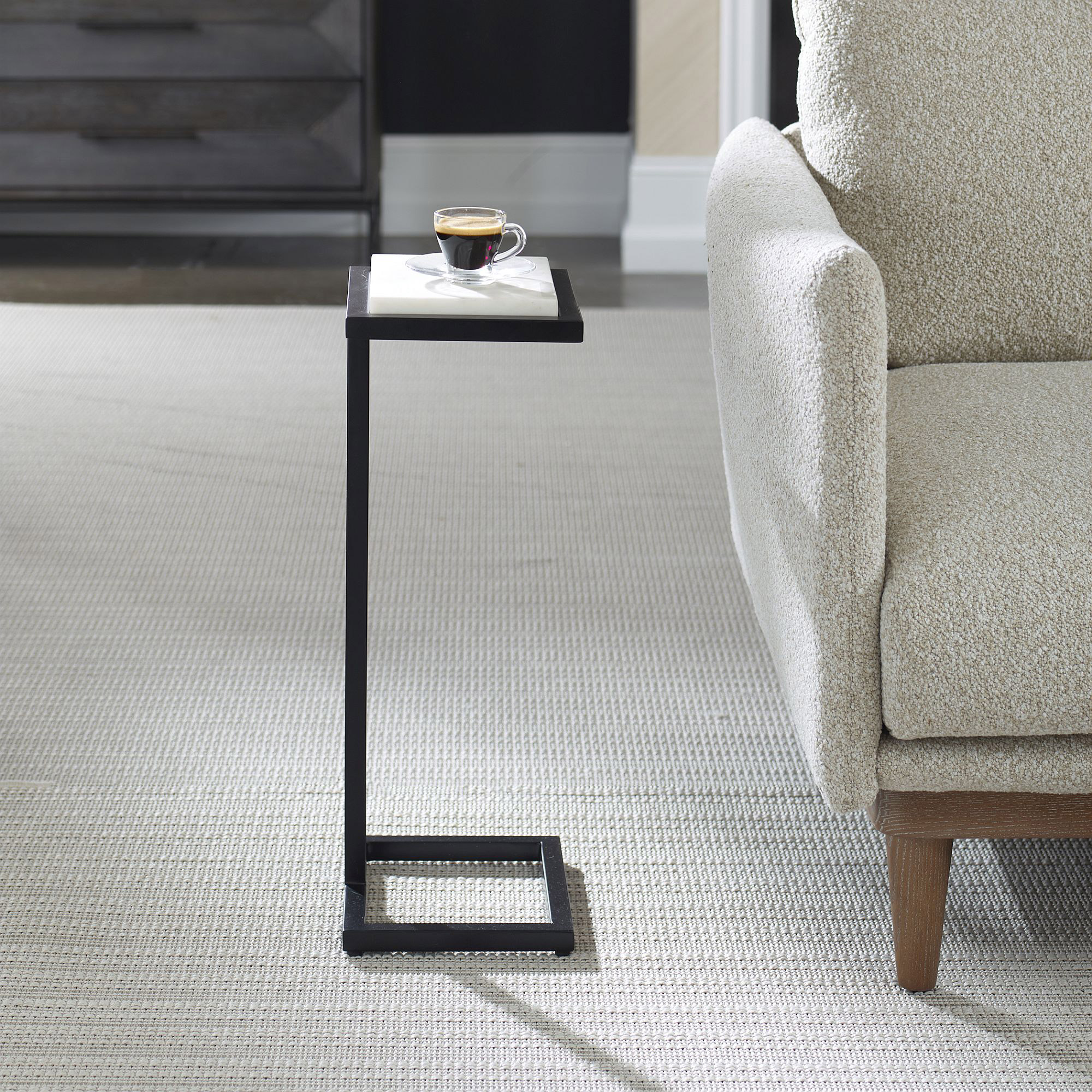 Cailin 23" Side Table, White Marble | Costco