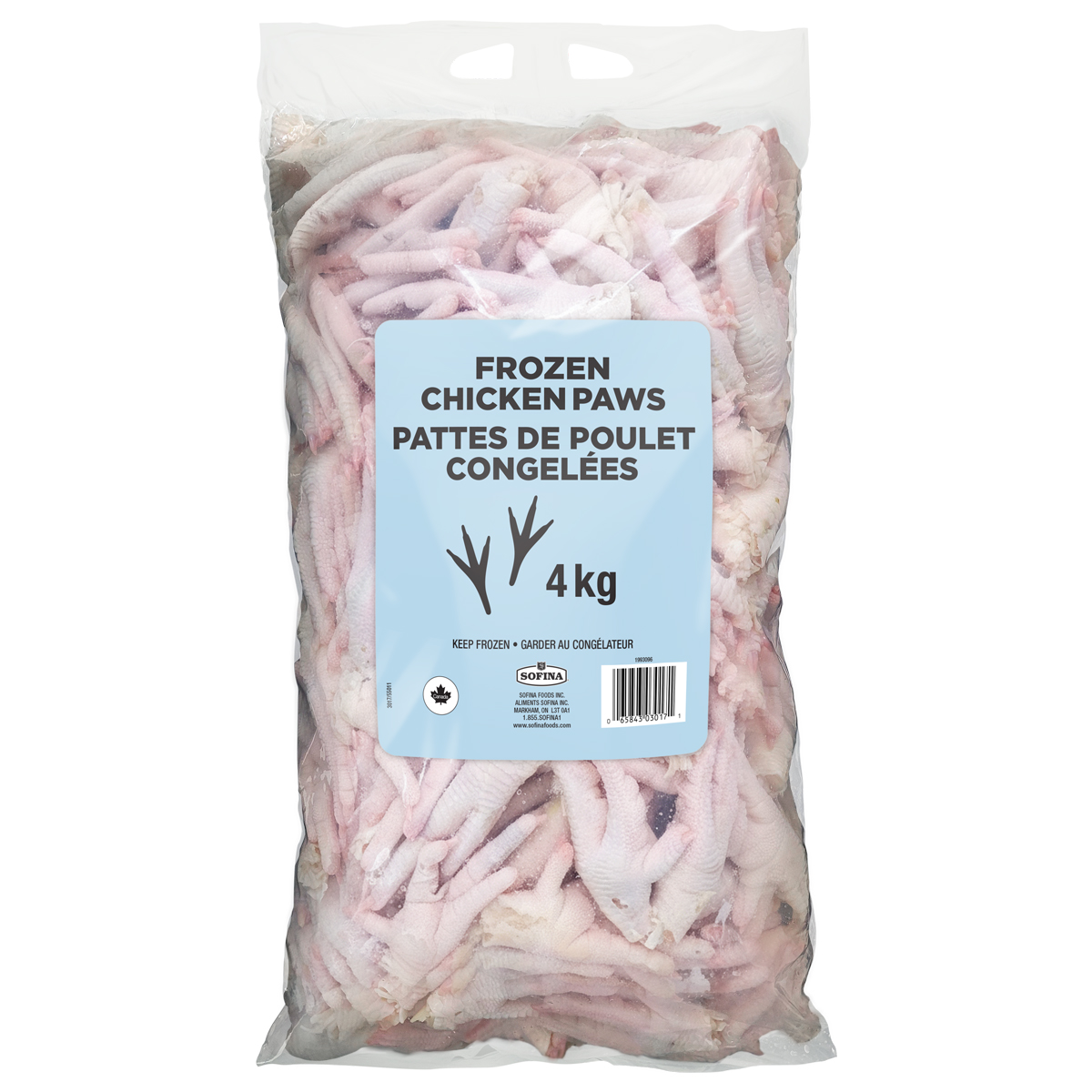Sofina Frozen chicken Paws, 4 x 4 kg