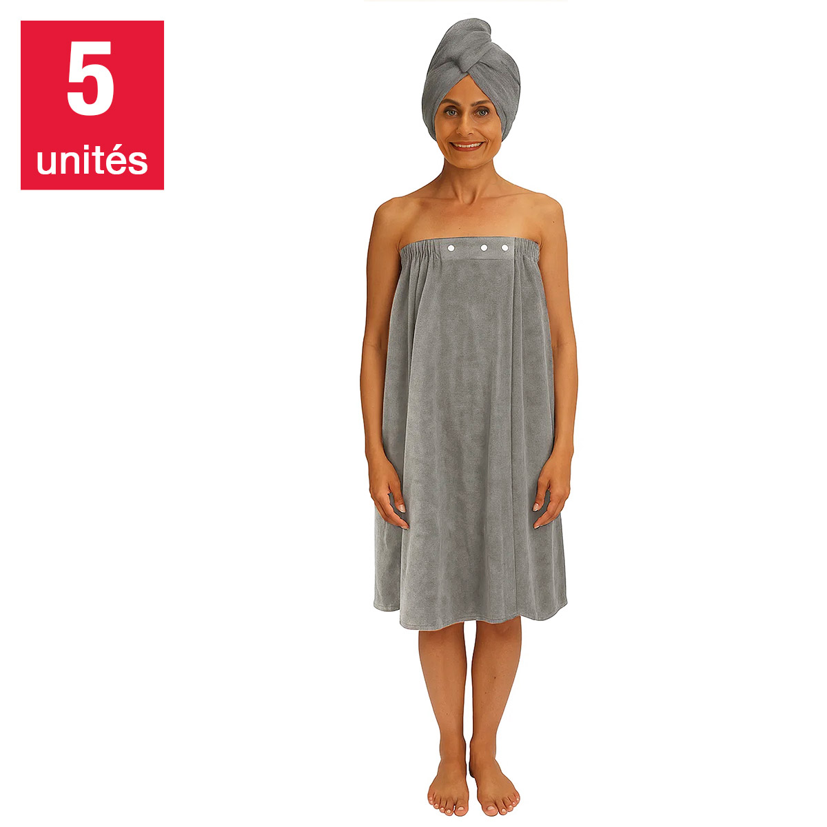 Home Retreat - Ensemble serviette de bain et serviette pour les cheveux, 5 pièces