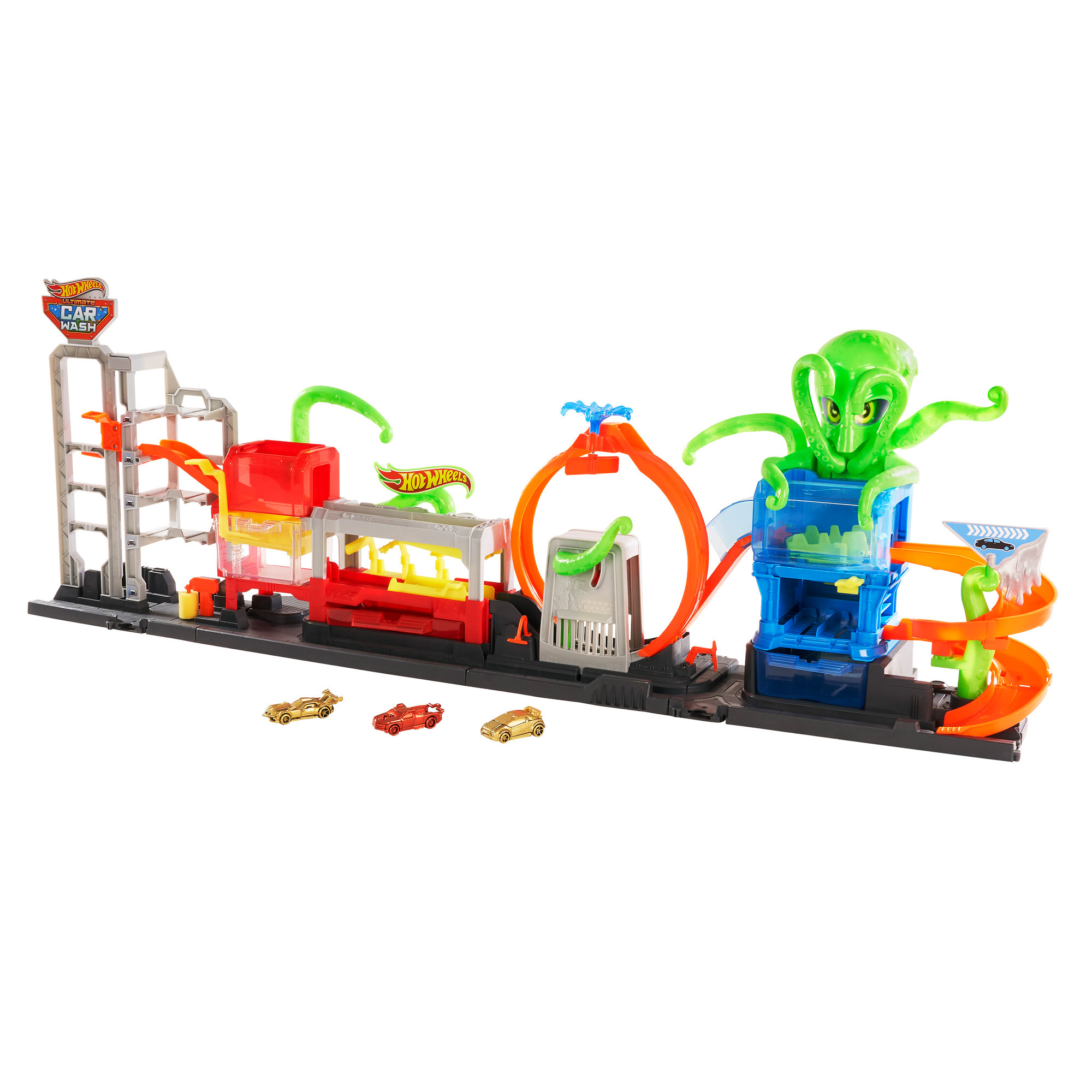 Hot Wheels Octo Carwash and 3 Color Reveal Cars | Costco