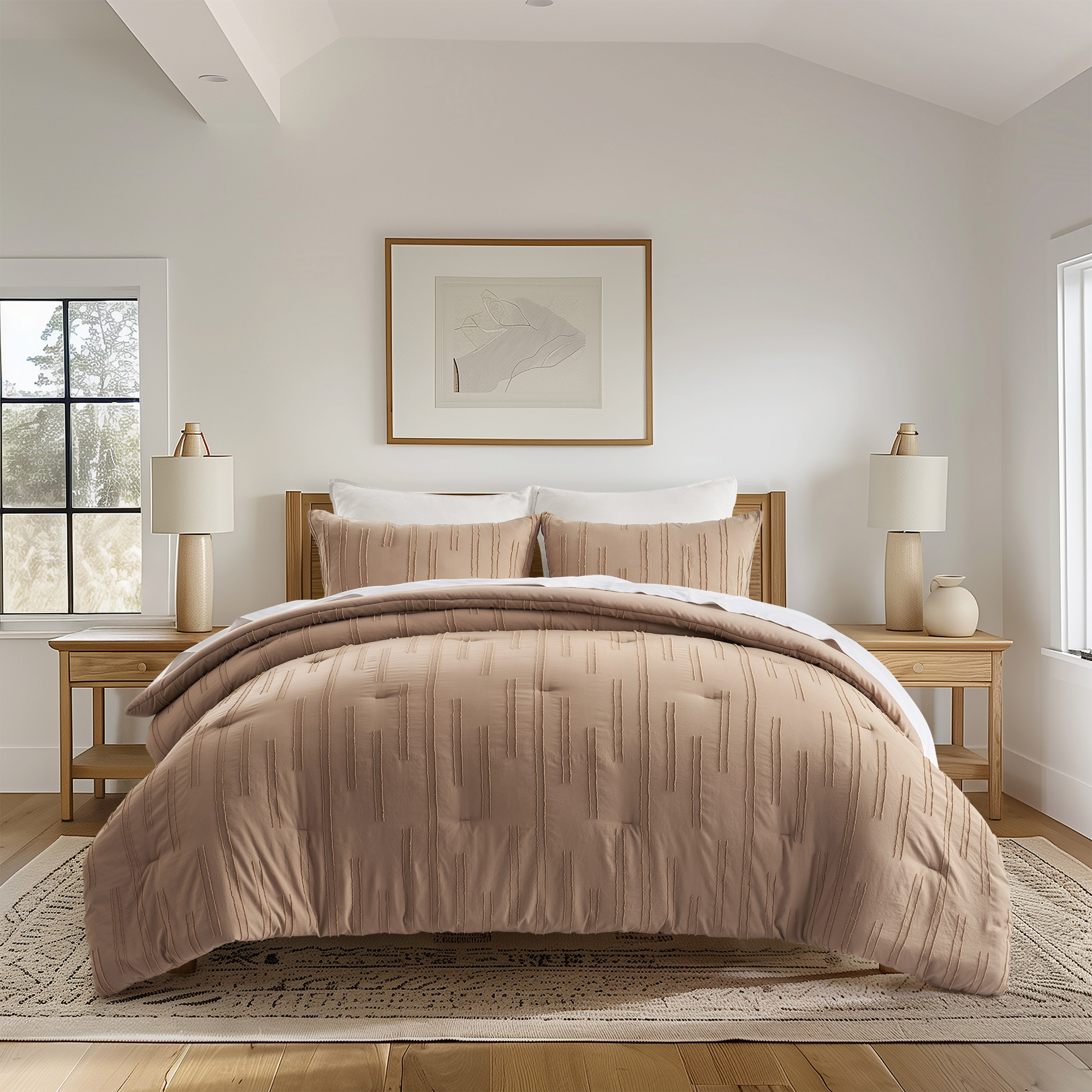 Evergrace Scandi Abstract Clipped Microfiber Comforter Set