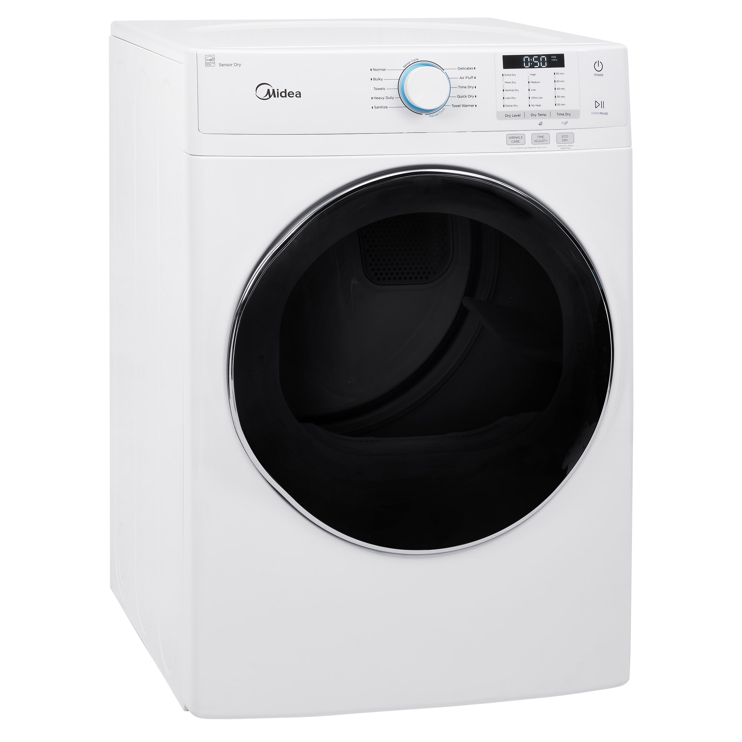 Midea 8.0 cu ft. White Electric Dryer with Stacking Kit
