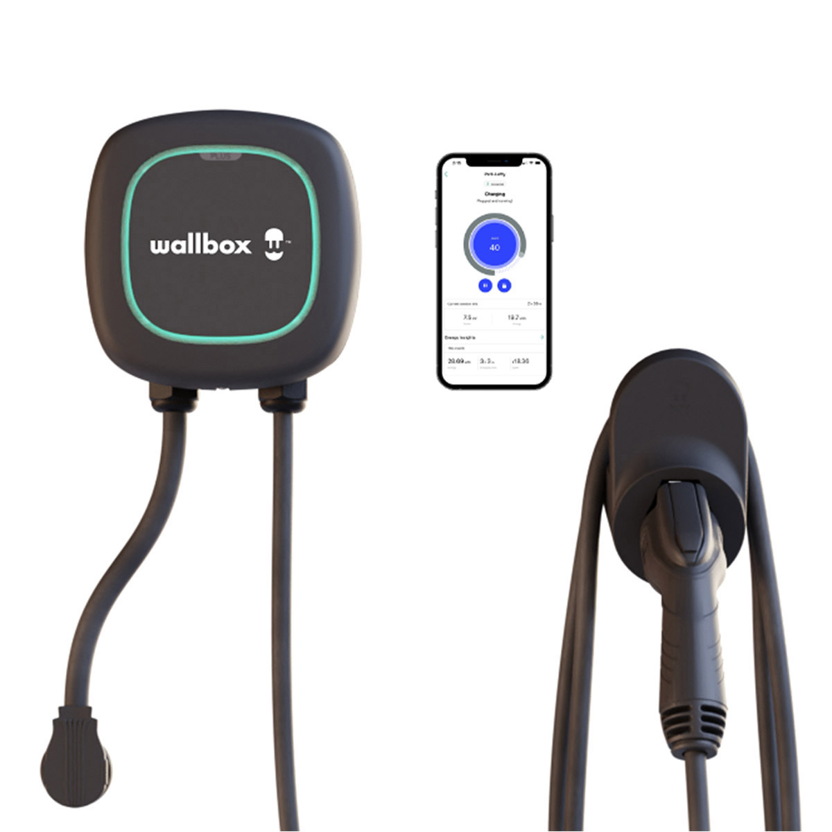 Wallbox Pulsar Plus Lv 2 EV Smart Charger - 40 Amp NEMA  25’ Cable